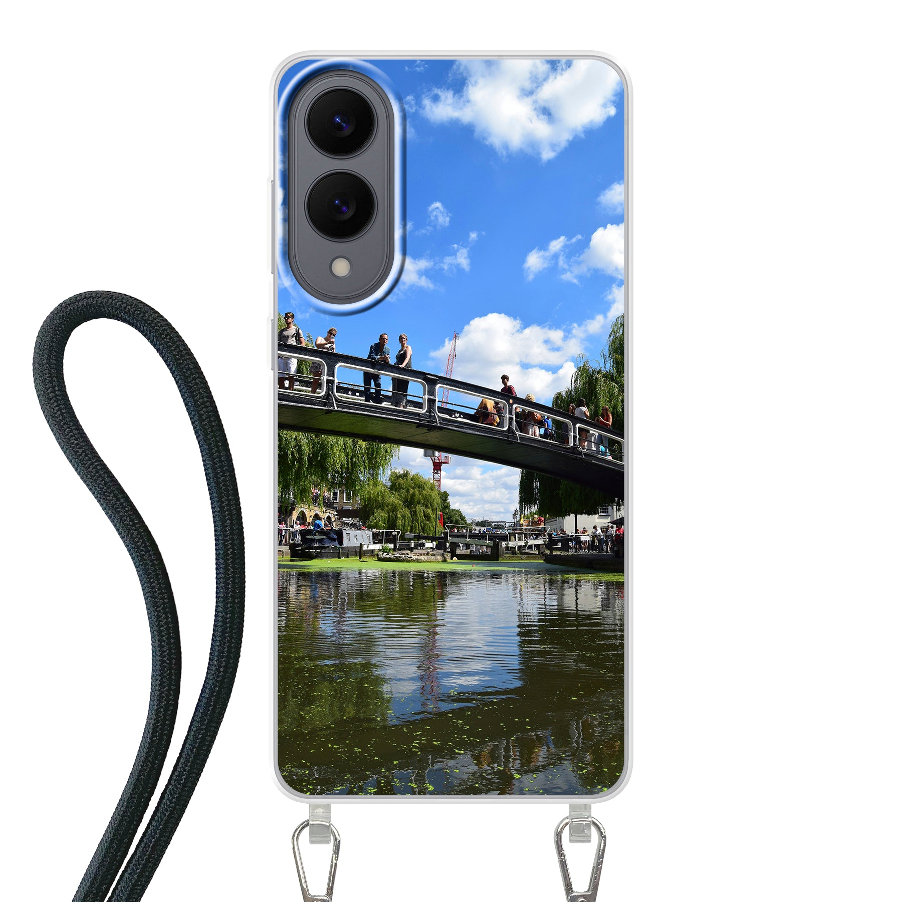 Samsung Galaxy S25 Edge Crossbody hoesje (achterkant bedrukt, transparant)