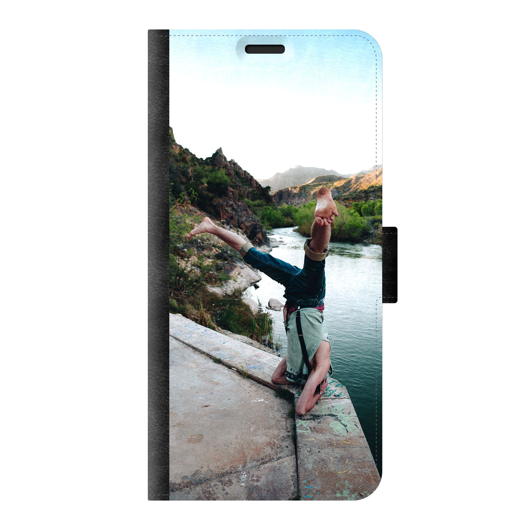 Samsung Galaxy S10 Wallet hoesje (voorzijde bedrukt, zwart)