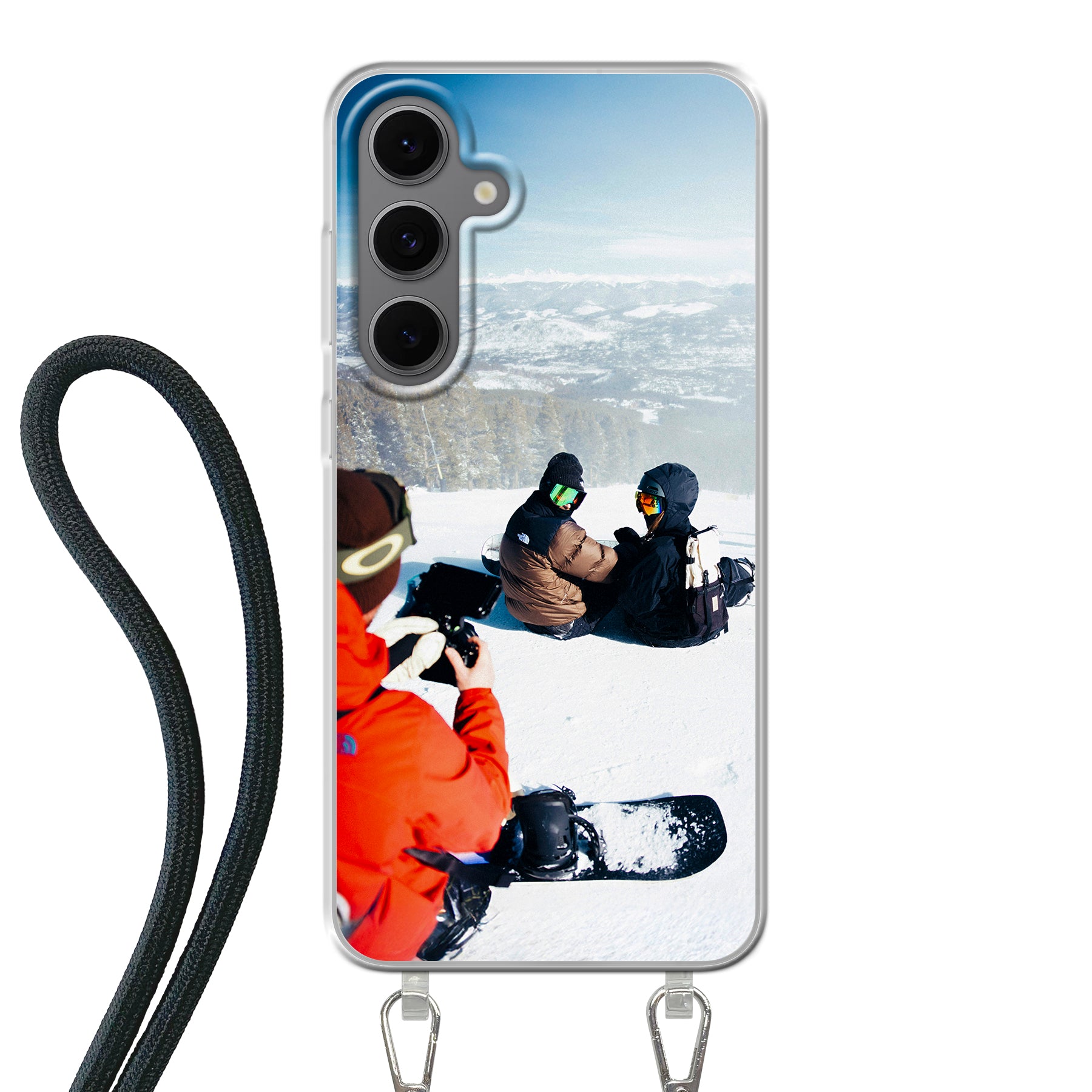 Samsung Galaxy S24 FE Crossbody hoesje (achterkant bedrukt, transparant)