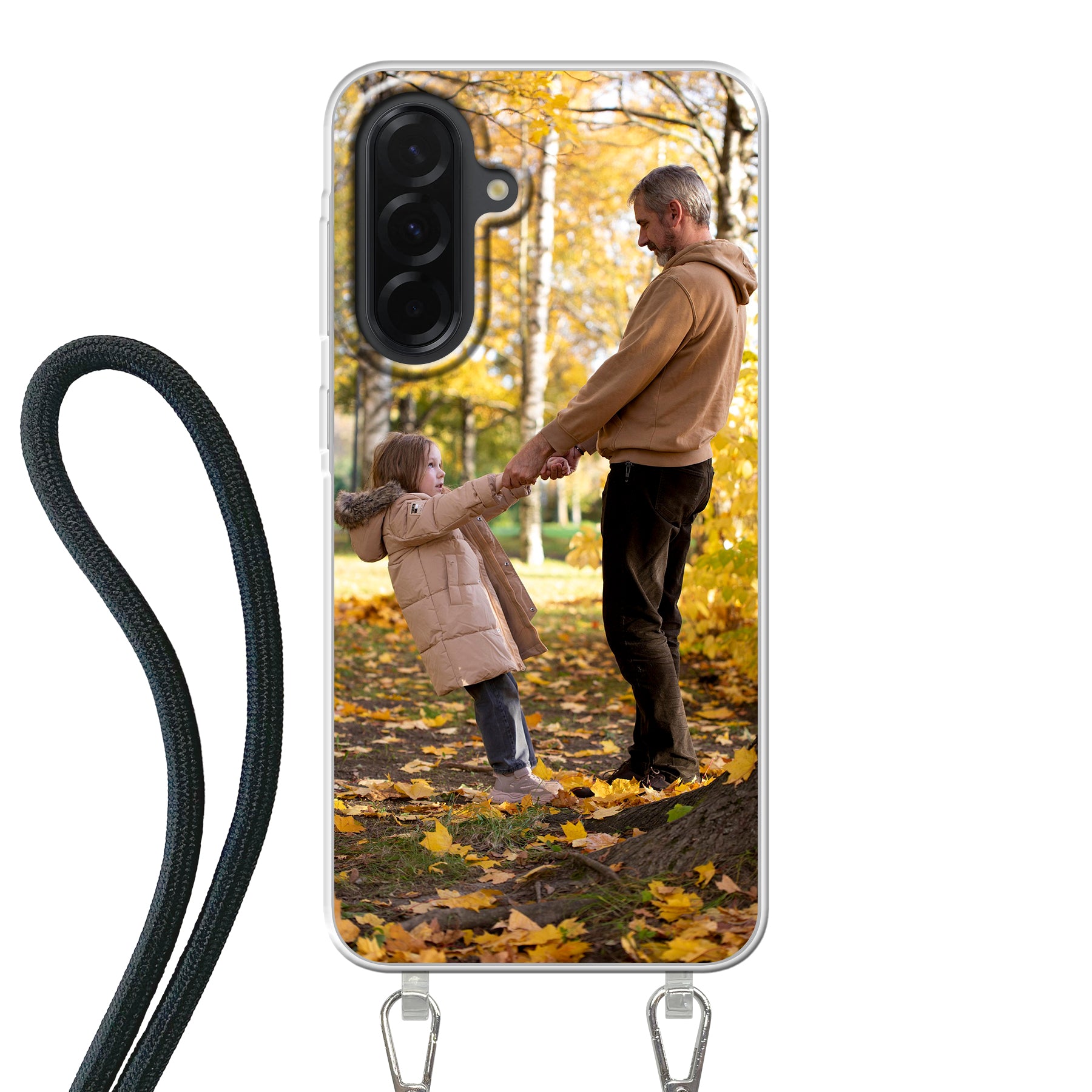 Samsung Galaxy A36 Crossbody hoesje (achterkant bedrukt, transparant)