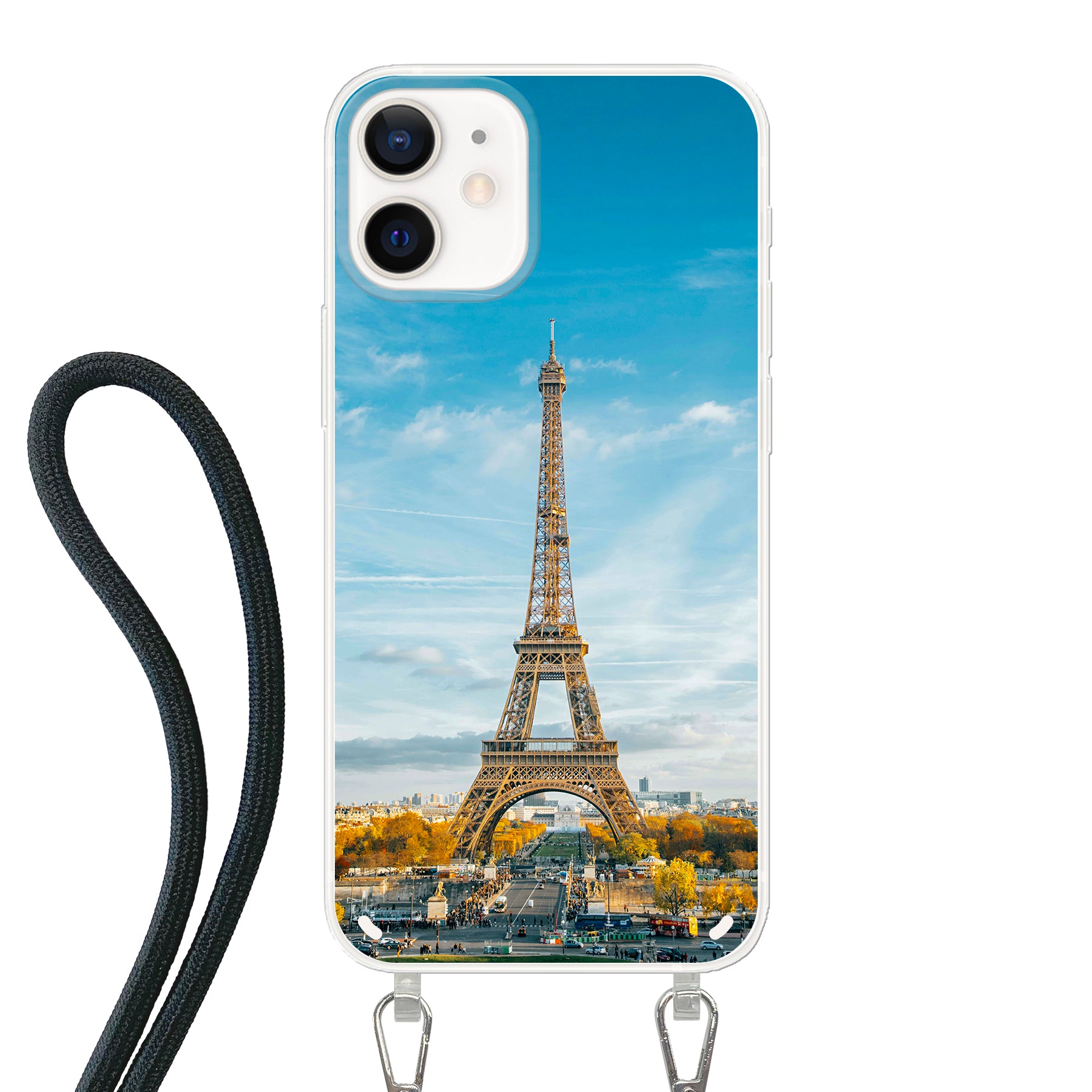 Apple iPhone 12 mini Crossbody hoesje (achterkant bedrukt, transparant)