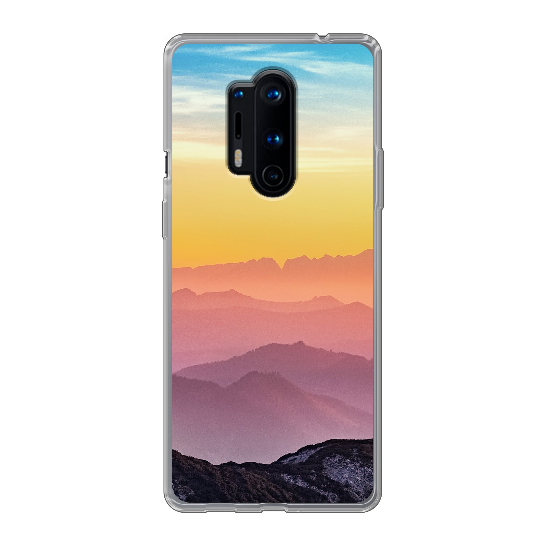 OnePlus 8 Pro Zachte hoes (achterkant bedrukt, transparant)