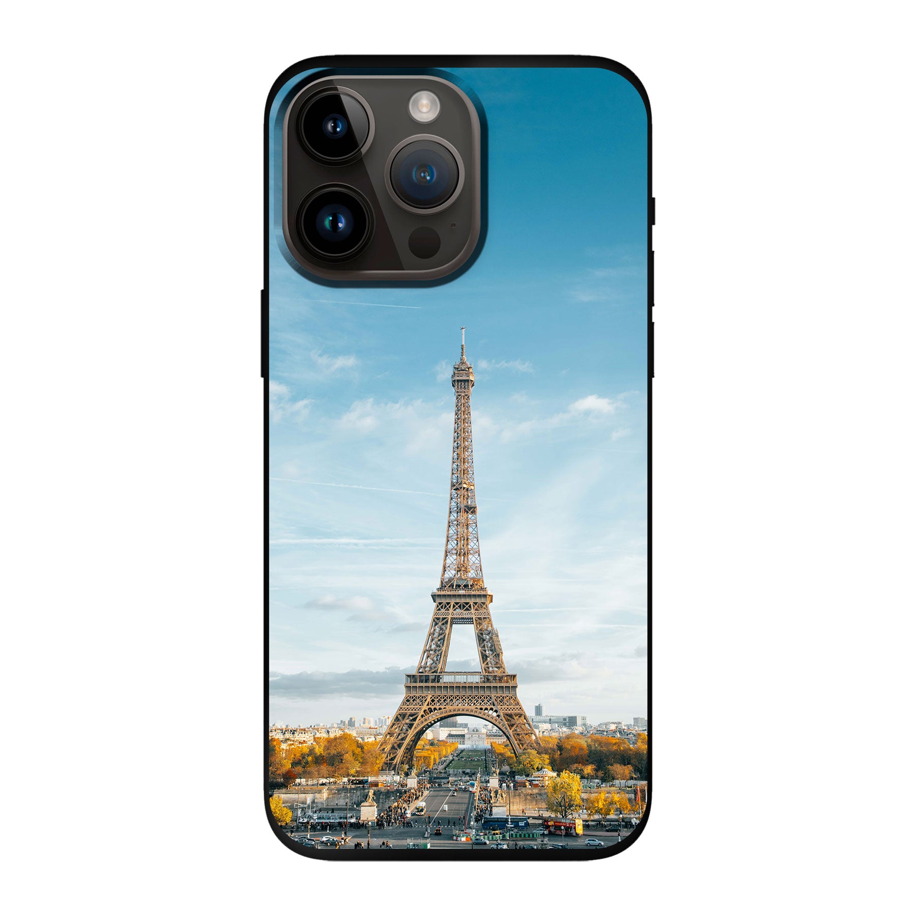 Apple iPhone 14 Pro Max Zachte hoes (achterkant bedrukt, zwart)