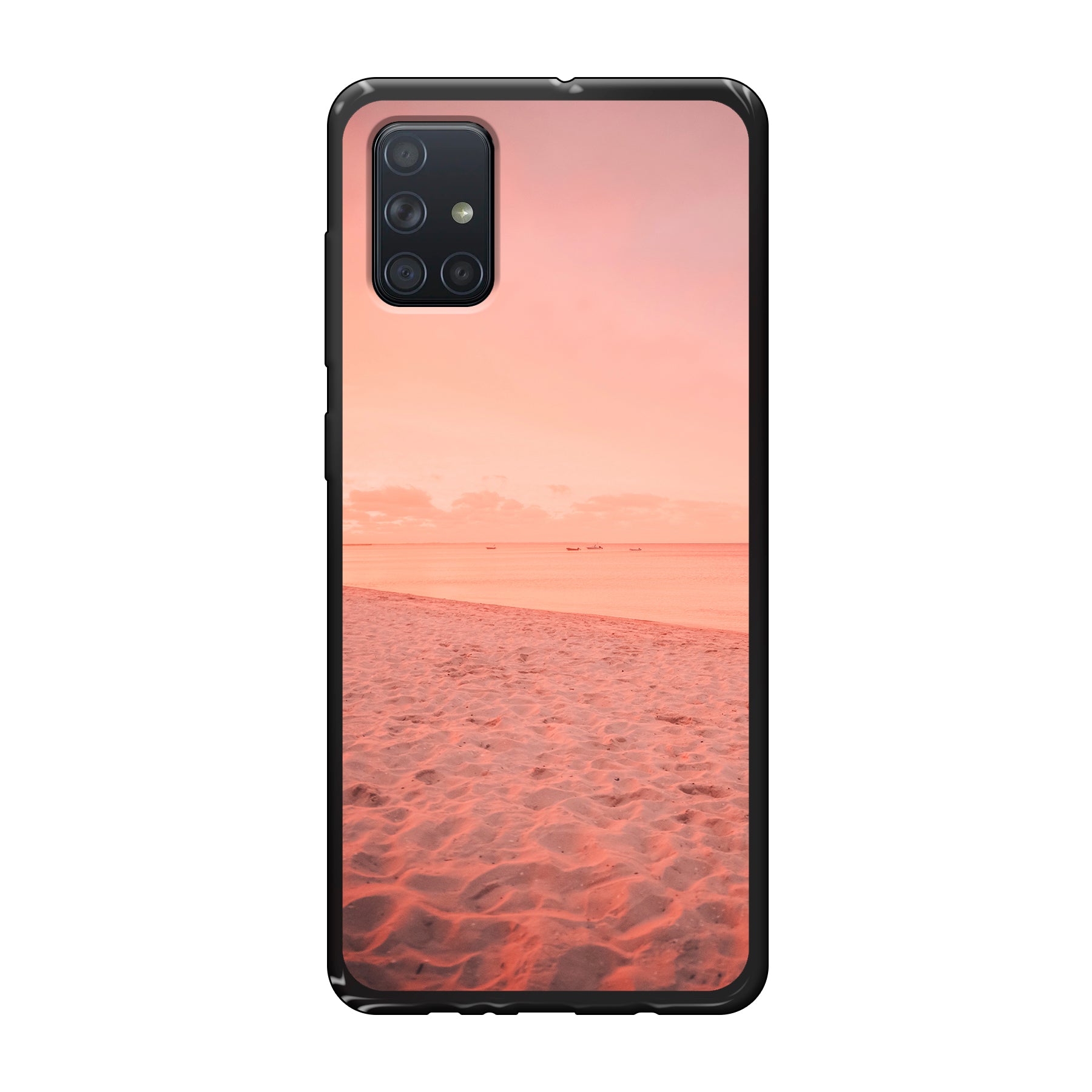 Samsung Galaxy A71 Zachte hoes (achterkant bedrukt, zwart)