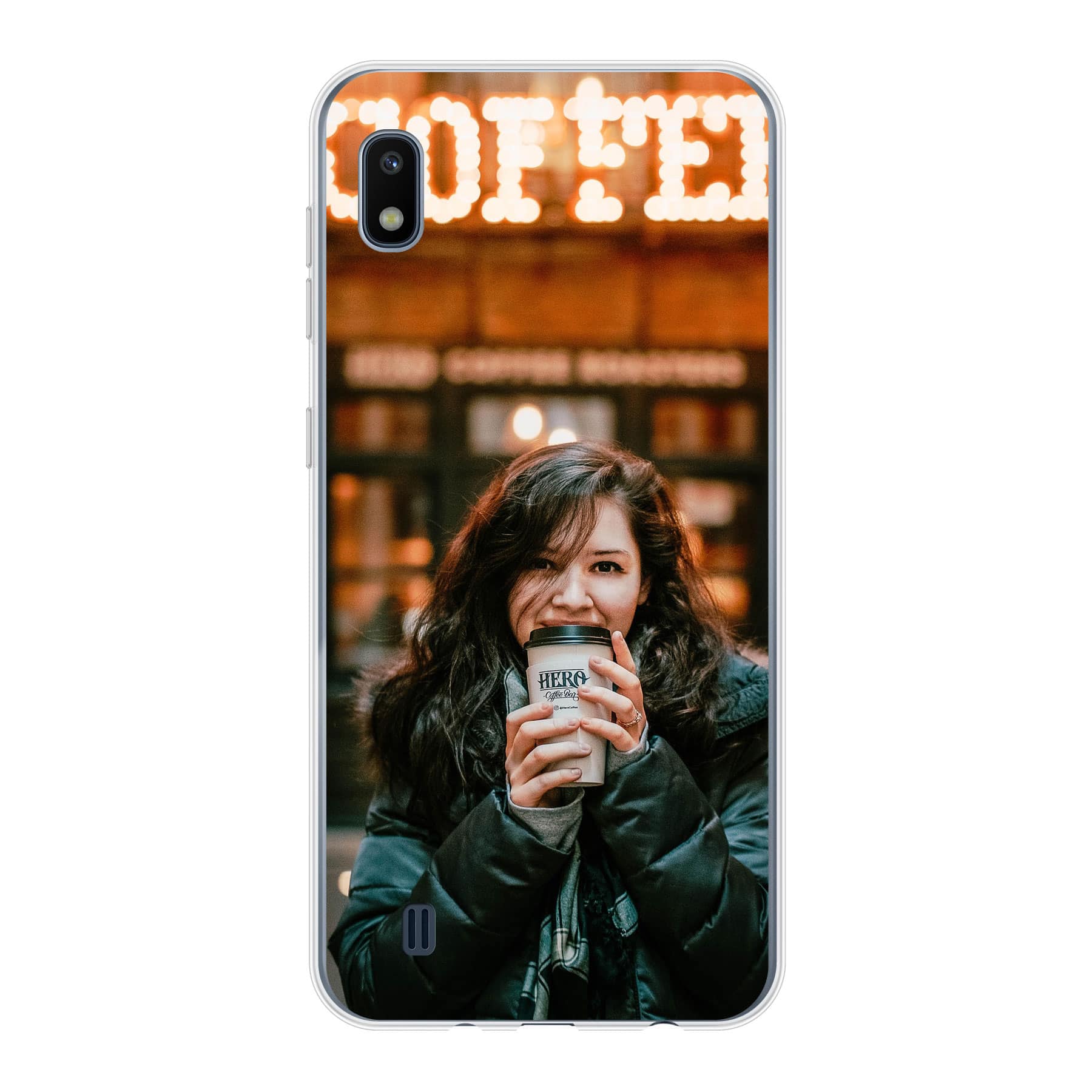 Samsung Galaxy A10 Zachte hoes (achterkant bedrukt, transparant)