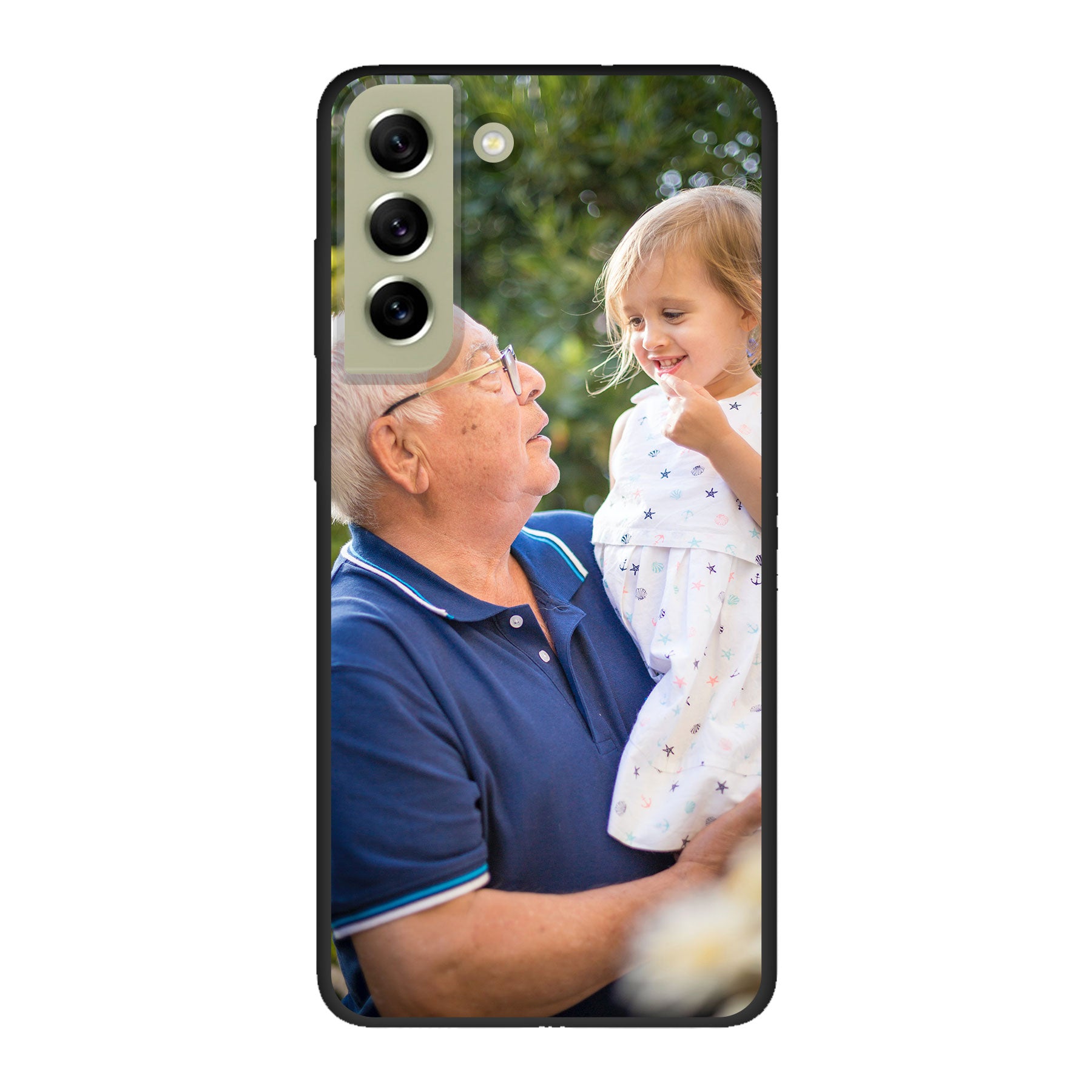 Samsung Galaxy S21 FE Biologisch afbreekbaar hoesje (achterkant bedrukt, zwart)