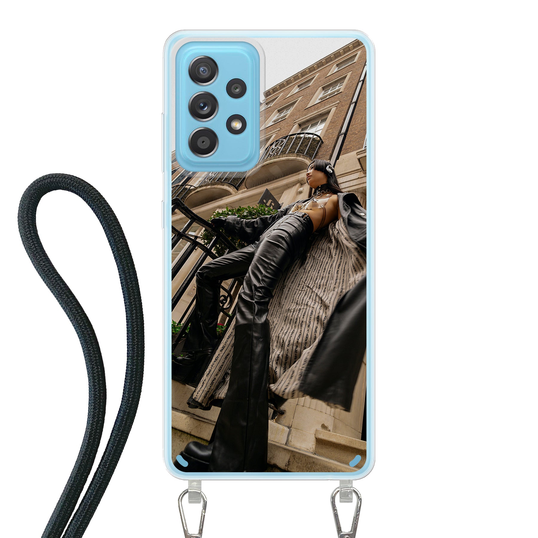Samsung Galaxy A53 5G Crossbody hoesje (achterkant bedrukt, transparant)