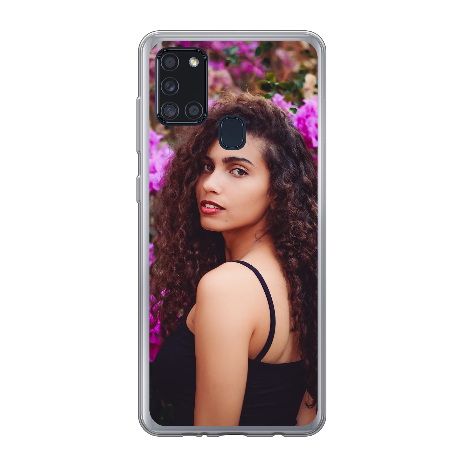 Samsung Galaxy A21s Zachte hoes (achterkant bedrukt, transparant)
