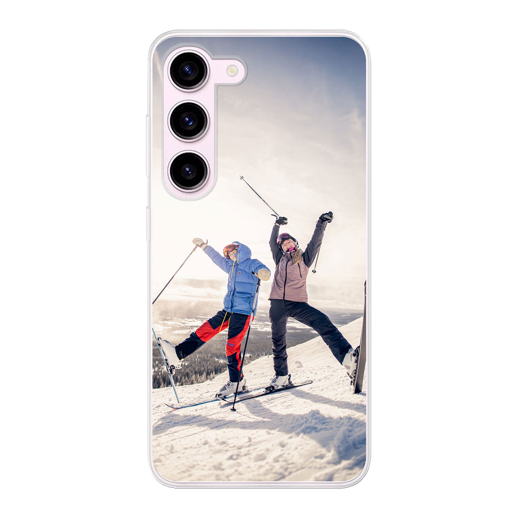 Samsung Galaxy S23 Zachte hoes (achterkant bedrukt, transparant)