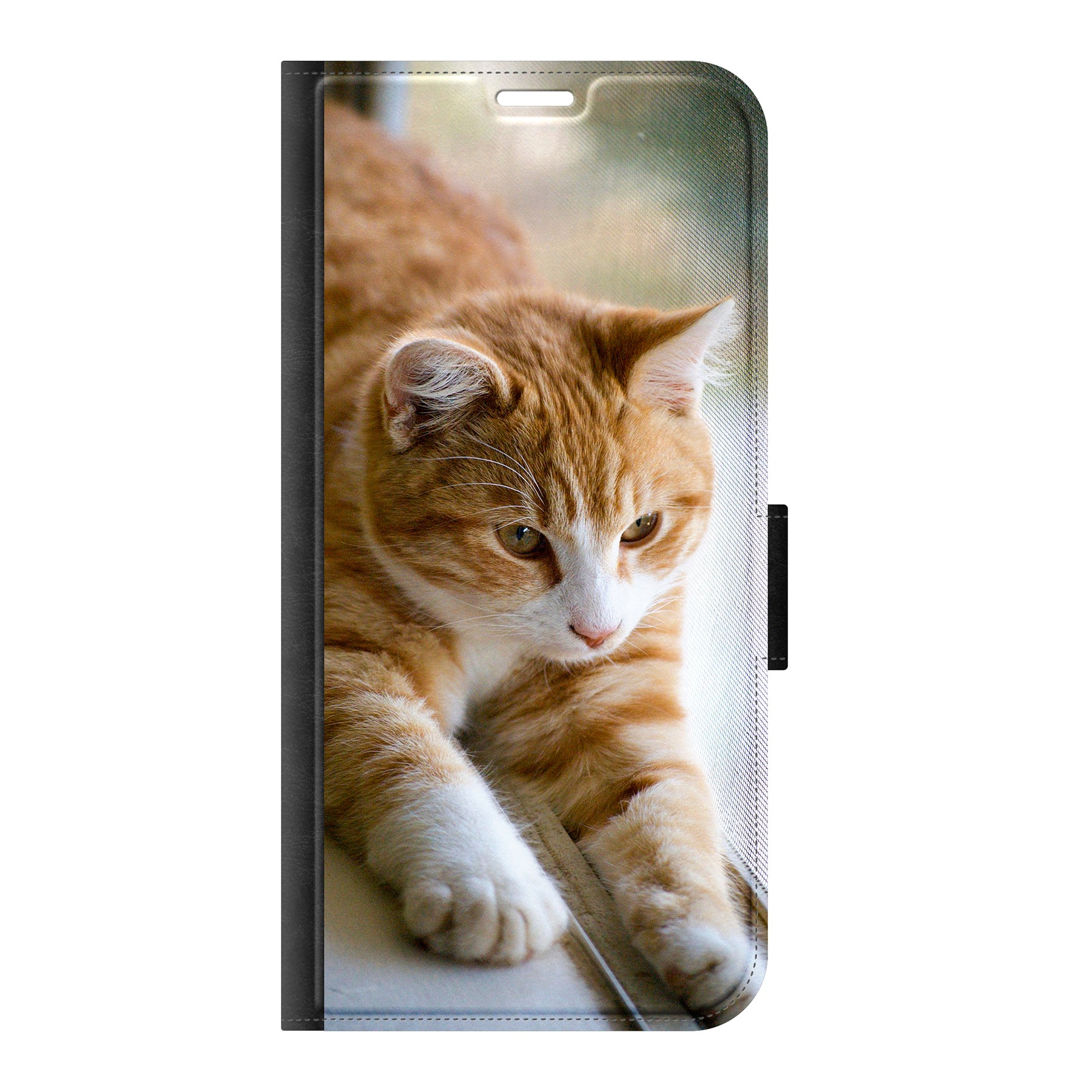 Samsung Galaxy A36 Wallet hoesje (voorzijde bedrukt, zwart)