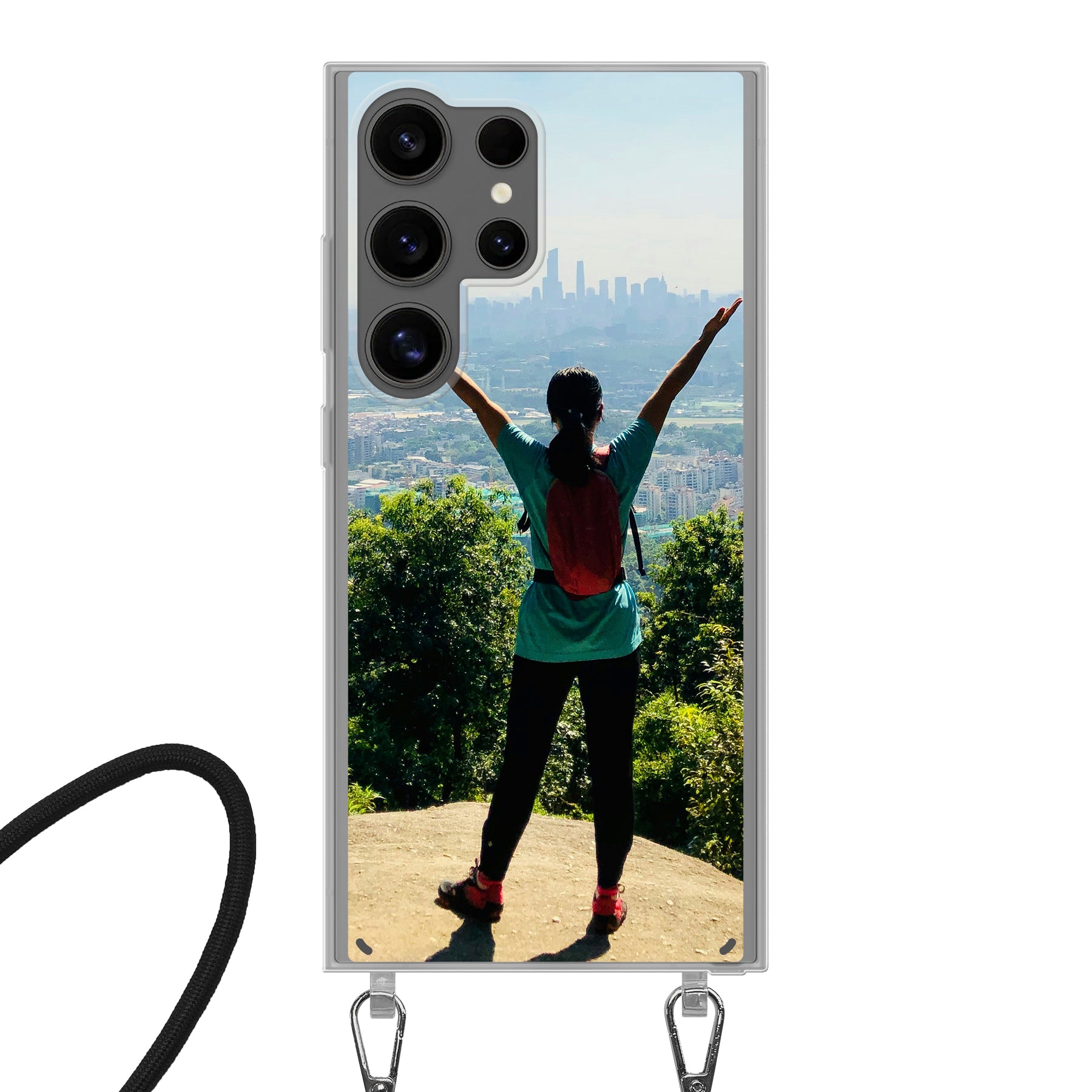 Samsung Galaxy S24 Ultra Crossbody hoesje (achterkant bedrukt, transparant)