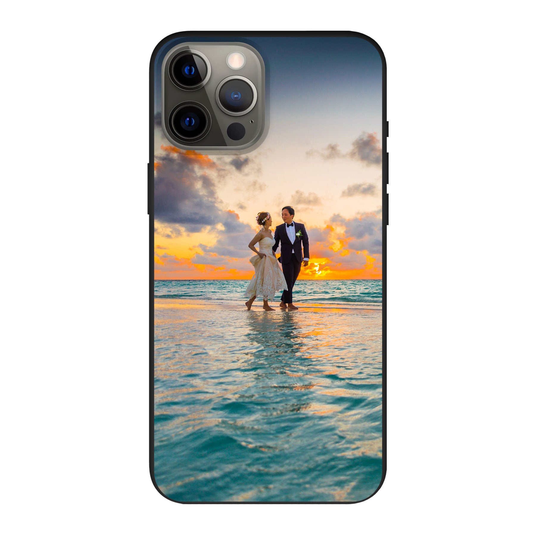 Apple iPhone 12 Pro Max Biologisch afbreekbaar hoesje (achterkant bedrukt, zwart)