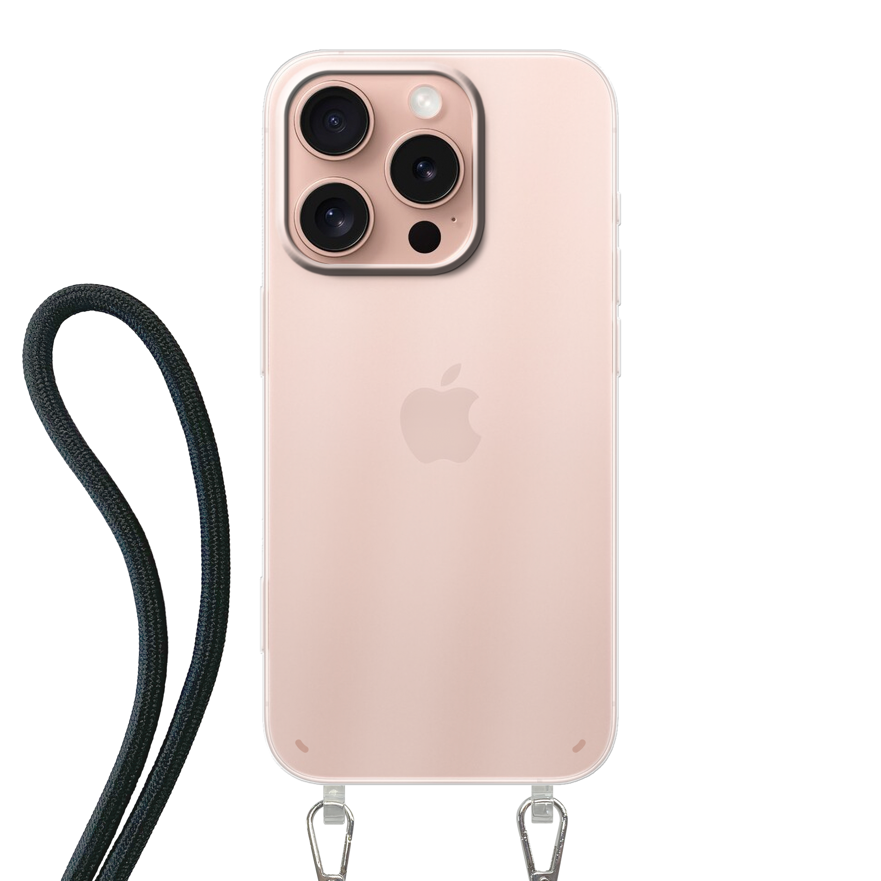 Apple iPhone 16 Pro Crossbody hoesje (achterkant bedrukt, transparant)