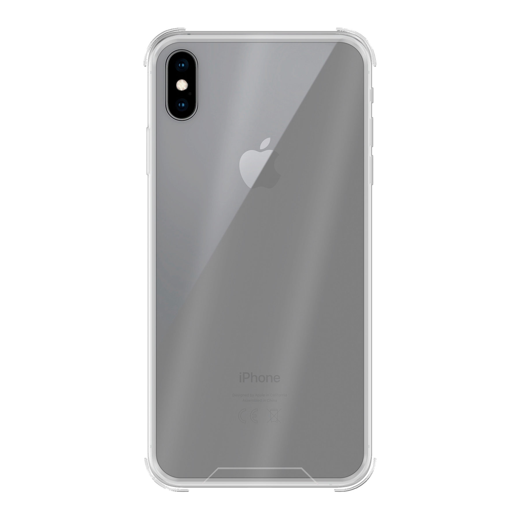 Apple iPhone Xs Max Bumper case (achterkant bedrukt, transparant)
