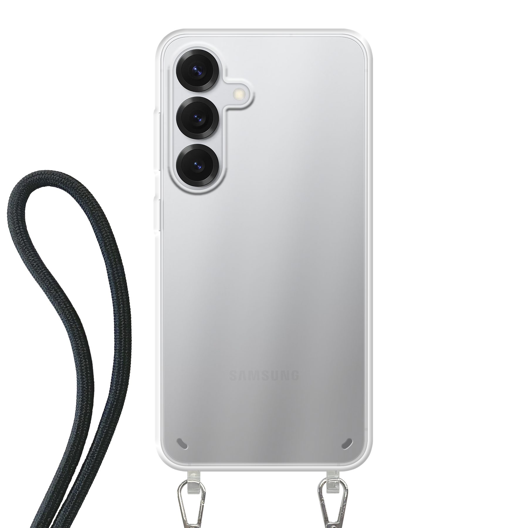 Samsung Galaxy S25 Crossbody hoesje (achterkant bedrukt, transparant)