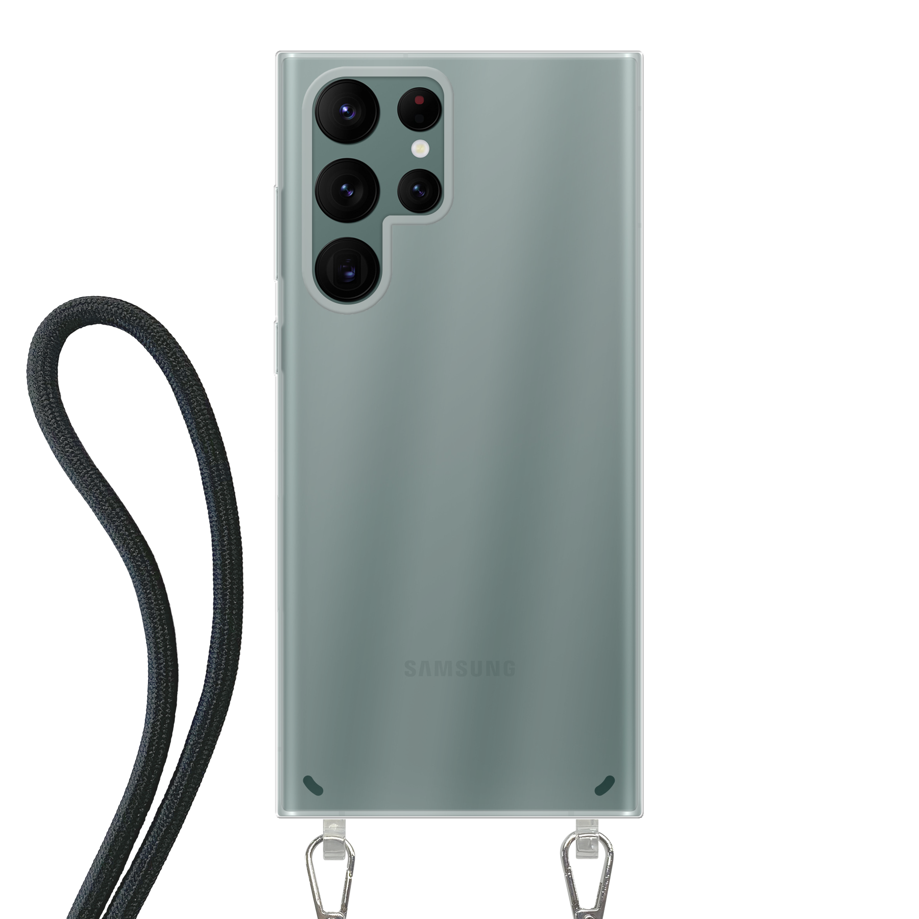 Samsung Galaxy S22 Ultra Crossbody hoesje (achterkant bedrukt, transparant)
