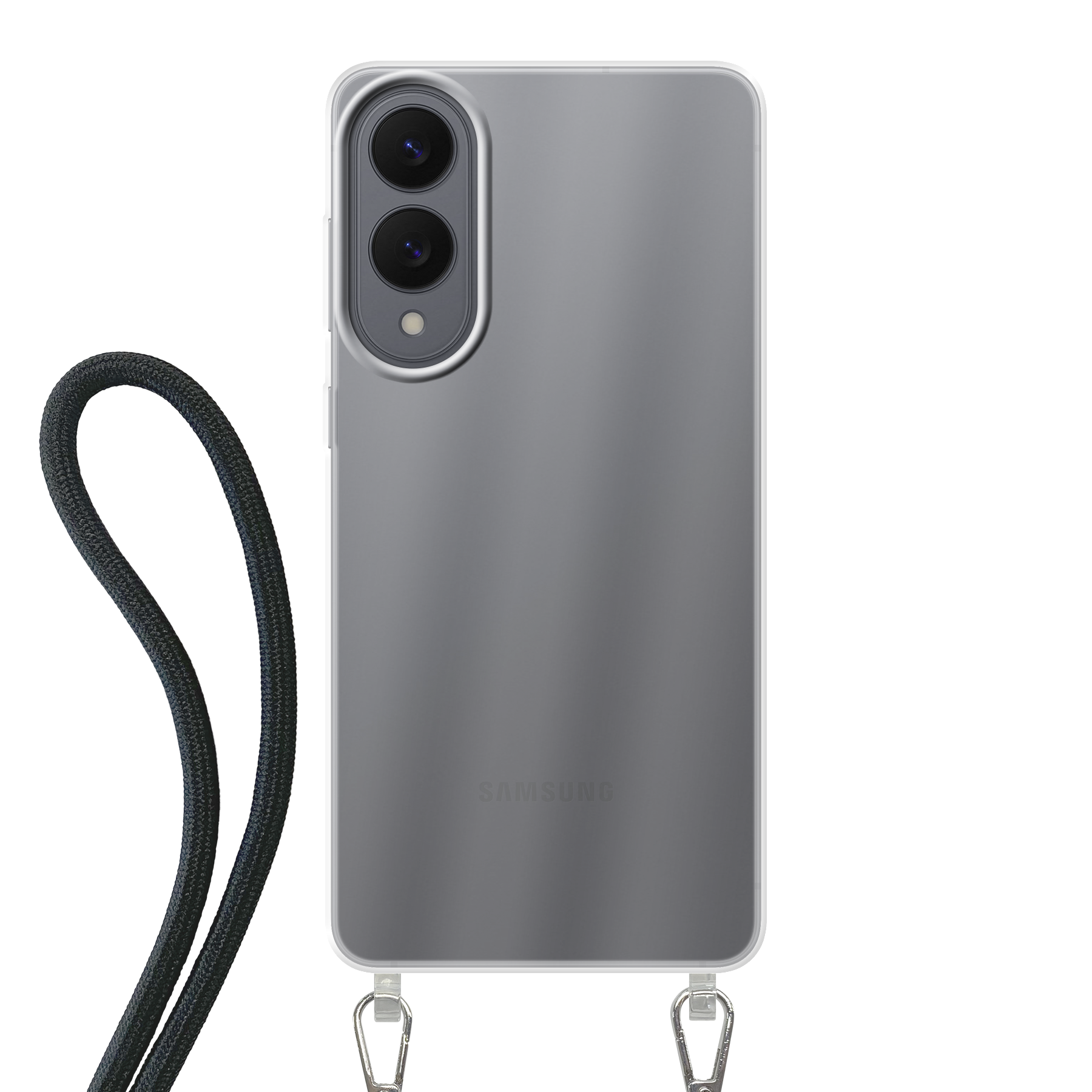 Samsung Galaxy S25 Edge Crossbody hoesje (achterkant bedrukt, transparant)