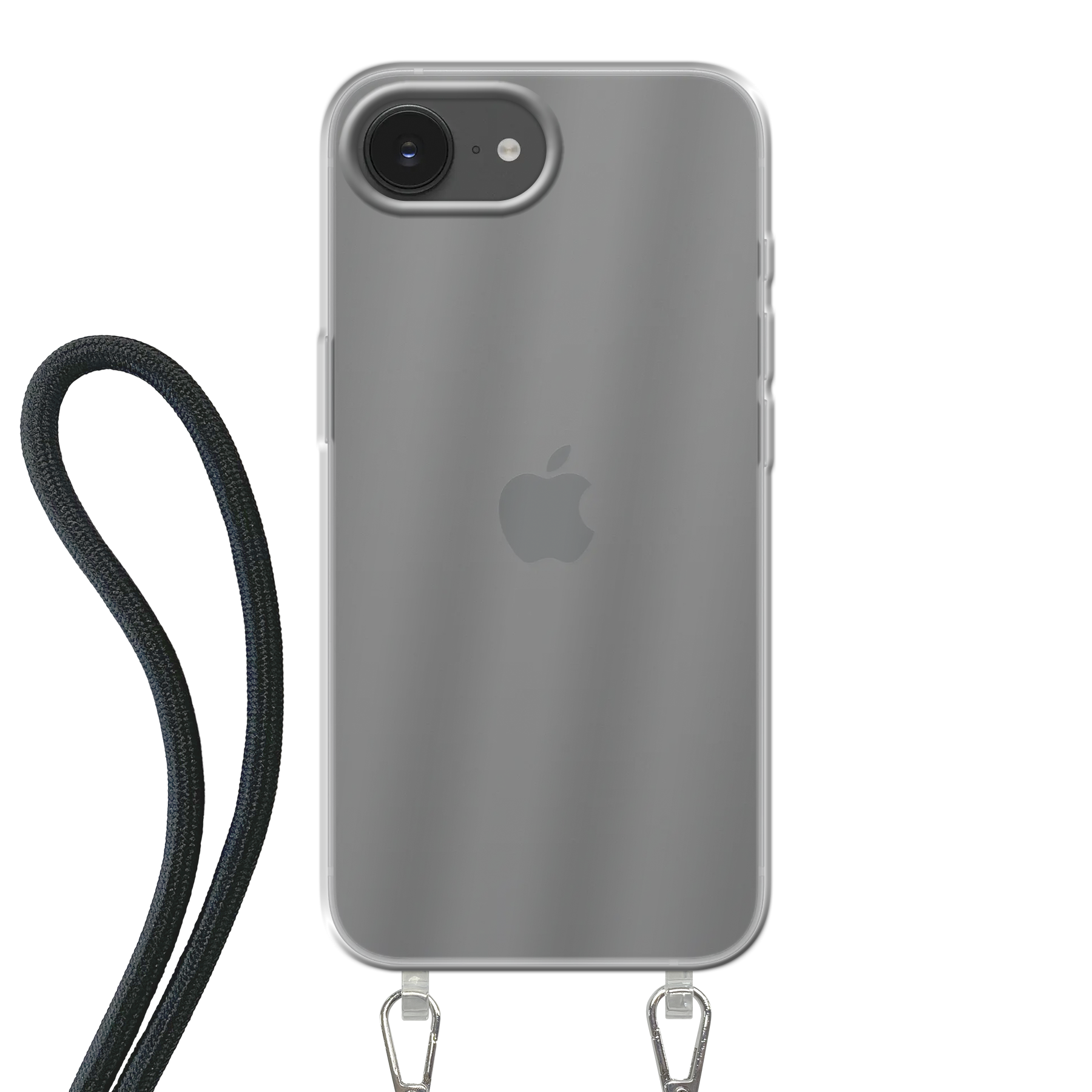 Apple iPhone 16e Crossbody hoesje (achterkant bedrukt, transparant)