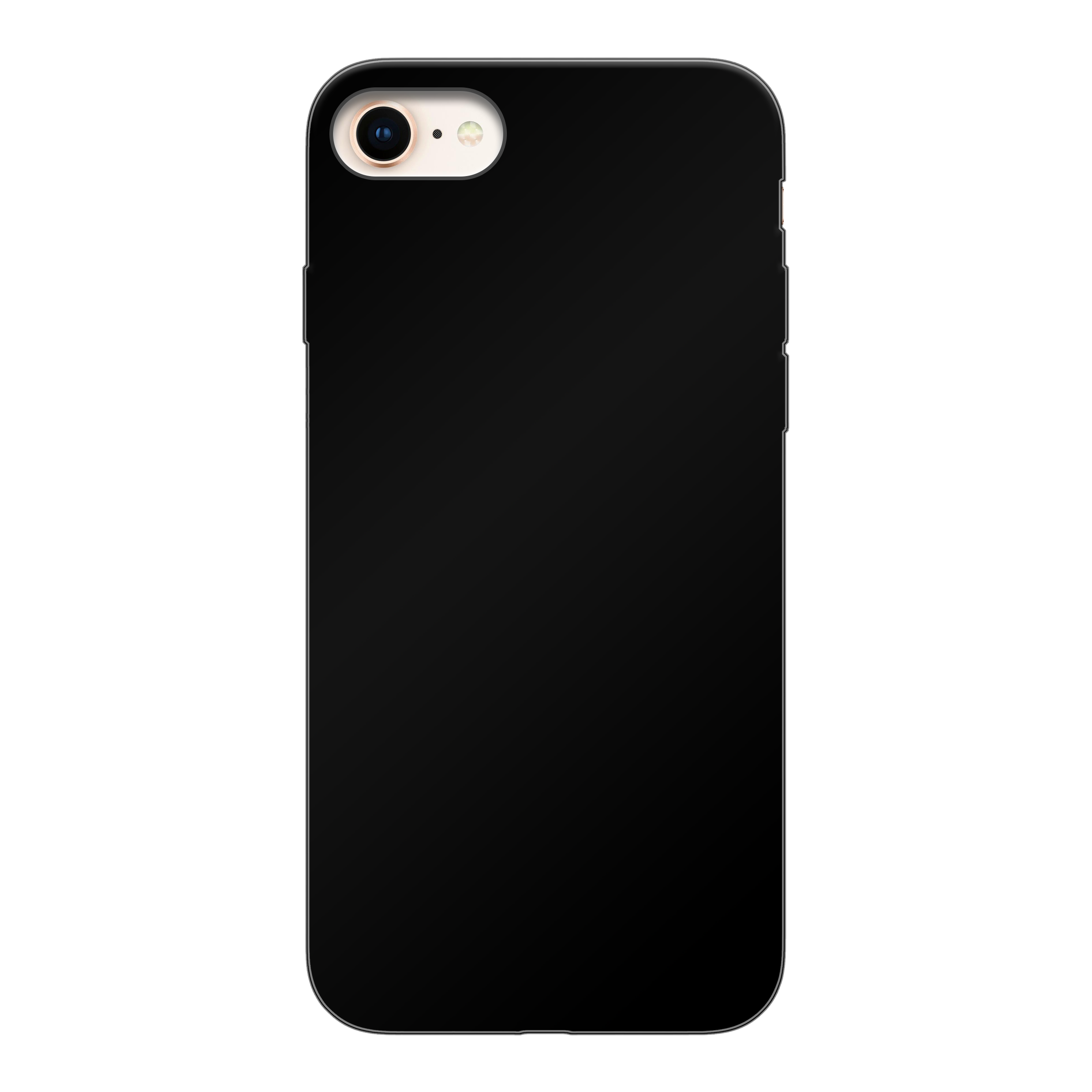 Apple iPhone 7 / 8 / SE (2020) / SE (2022) Zachte hoes (achterkant bedrukt, zwart)