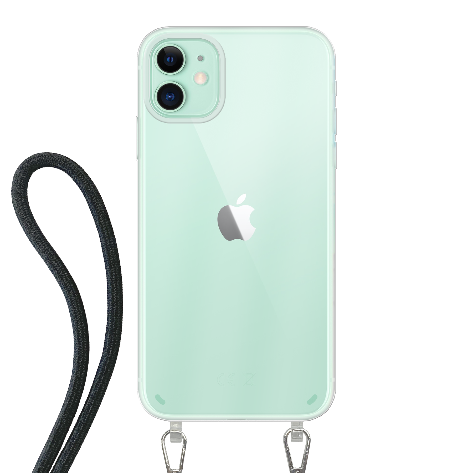 Apple iPhone 11 Crossbody hoesje (achterkant bedrukt, transparant)