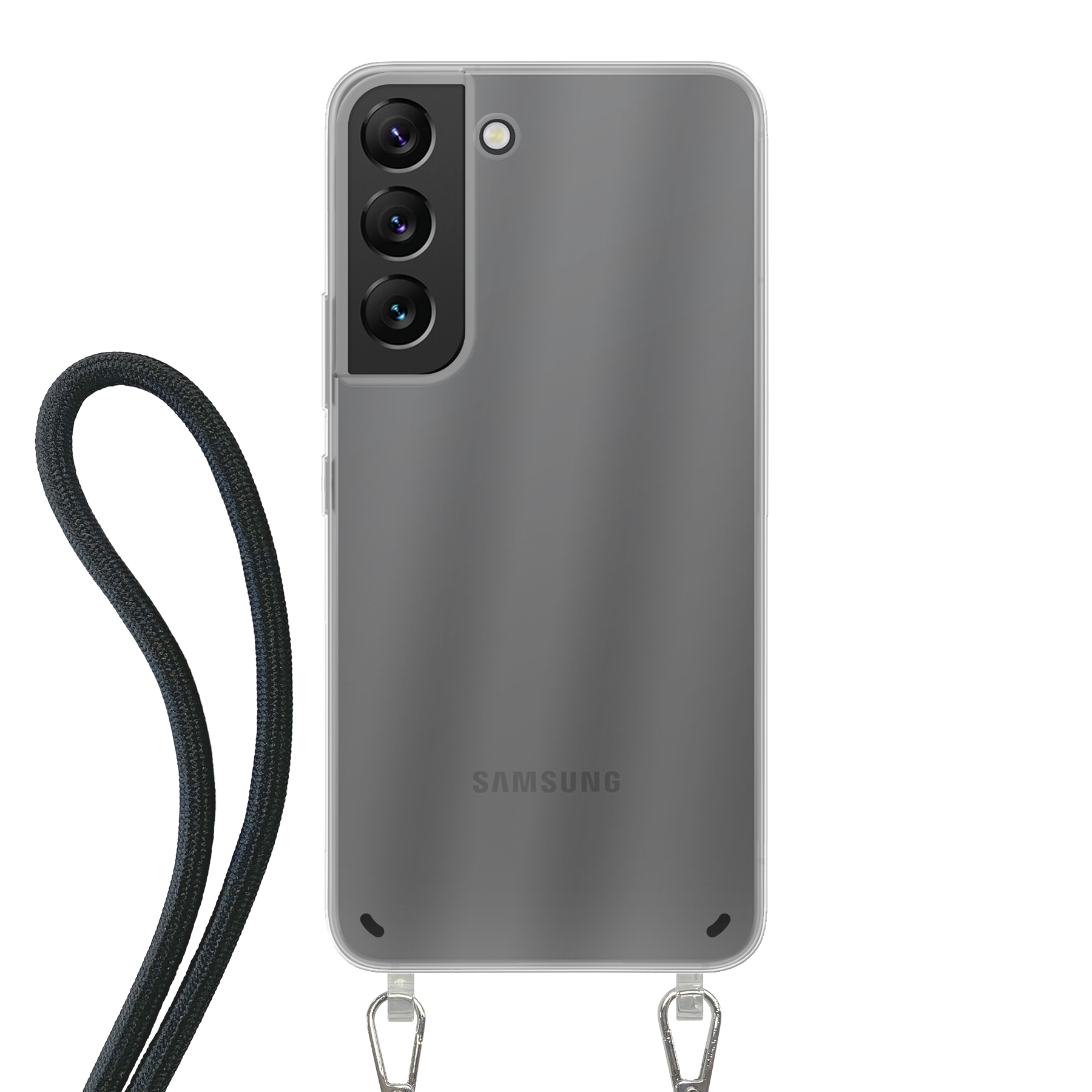 Samsung Galaxy S22 Crossbody hoesje (achterkant bedrukt, transparant)