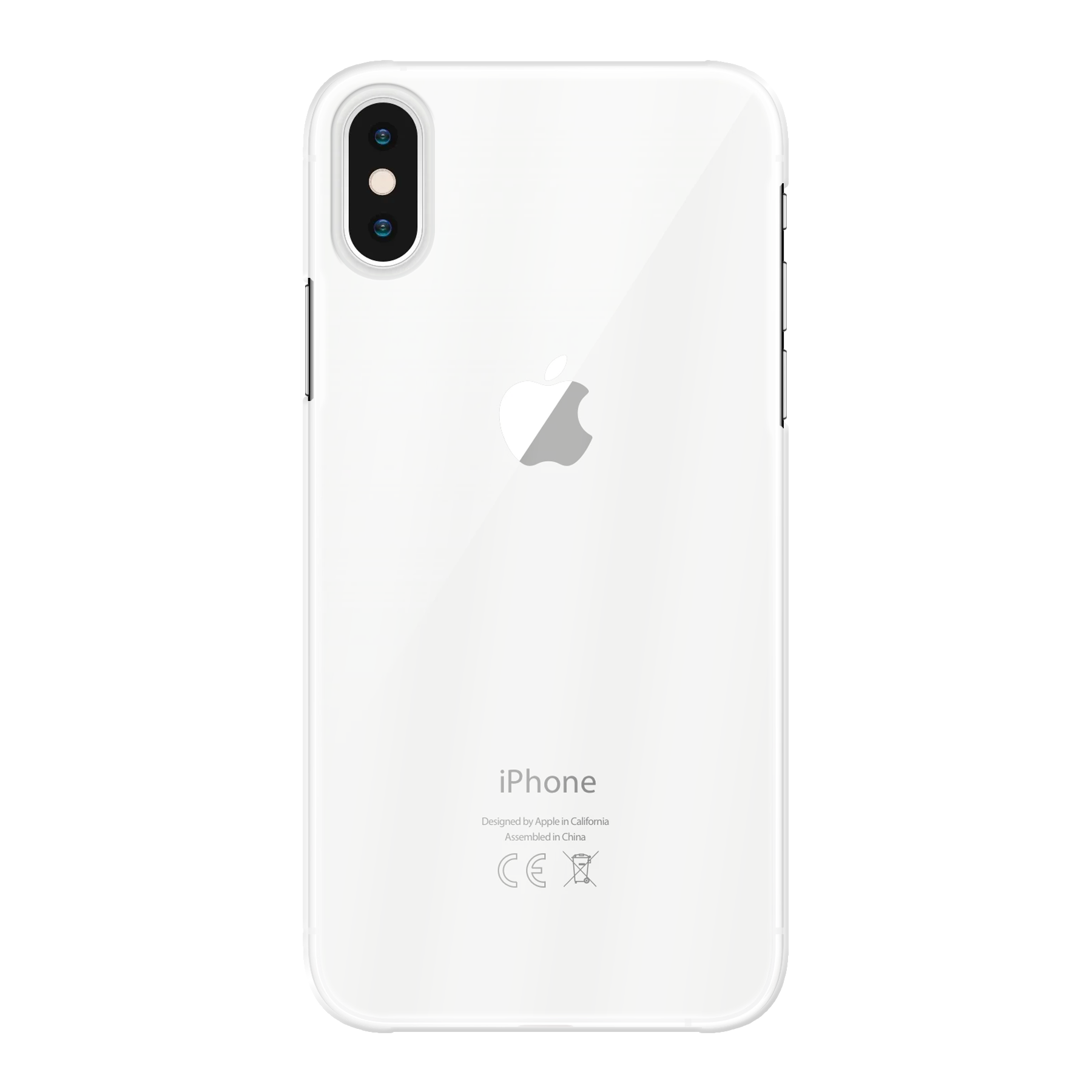 Apple iPhone X / Xs Hardcase (achterkant bedrukt, transparant)