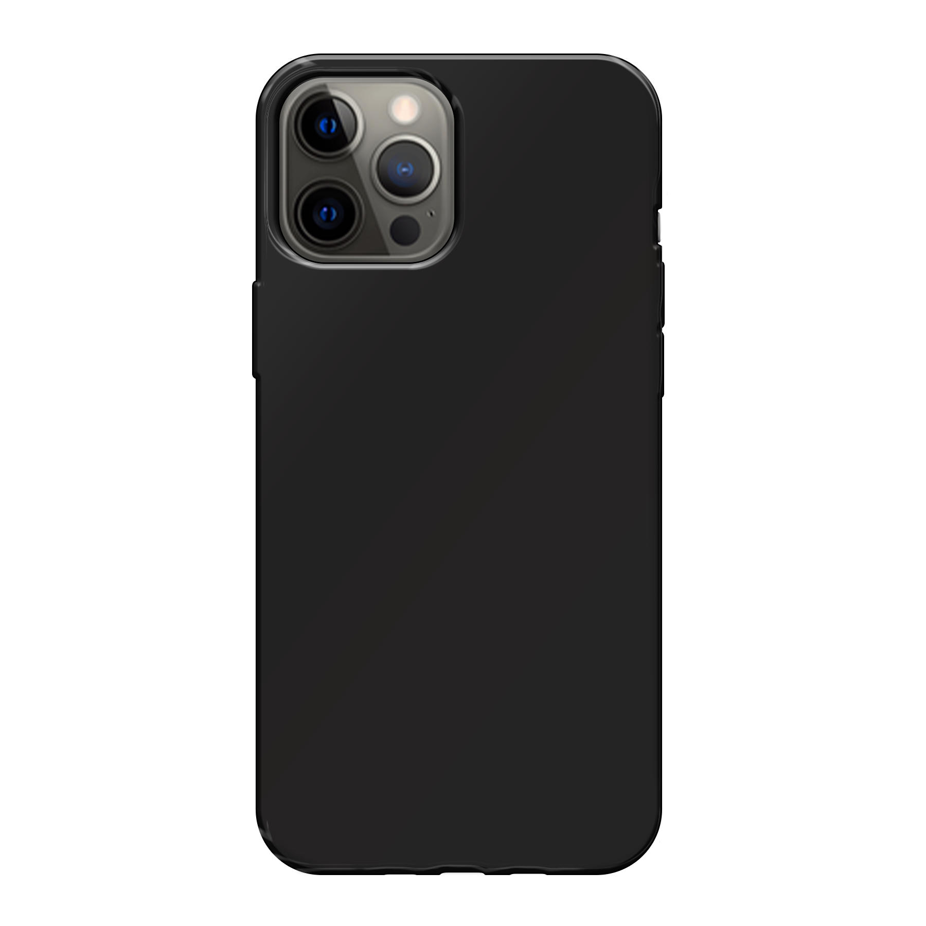 Apple iPhone 12 Pro Max Zachte hoes (achterkant bedrukt, zwart)