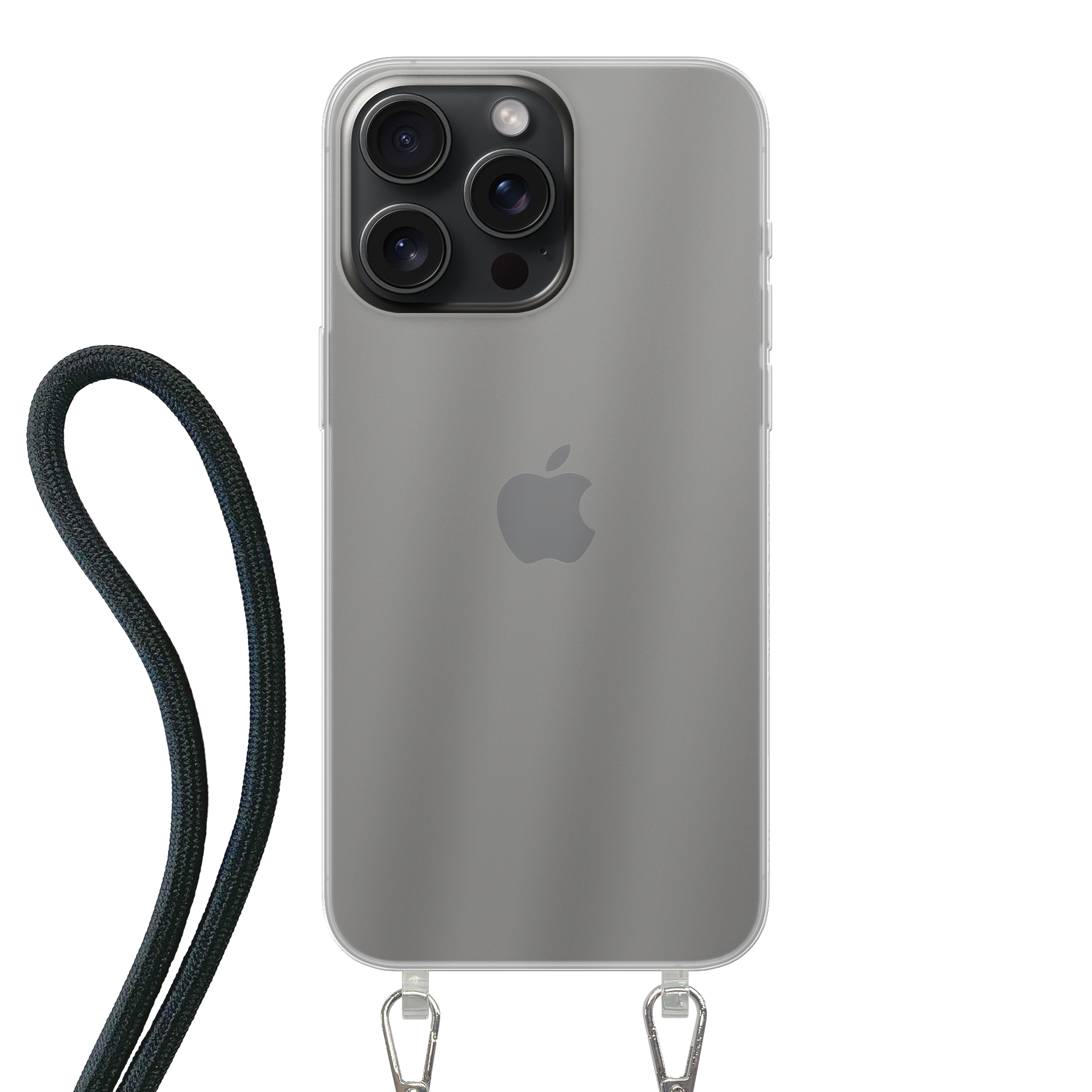Apple iPhone 15 Pro Crossbody hoesje (achterkant bedrukt, transparant)