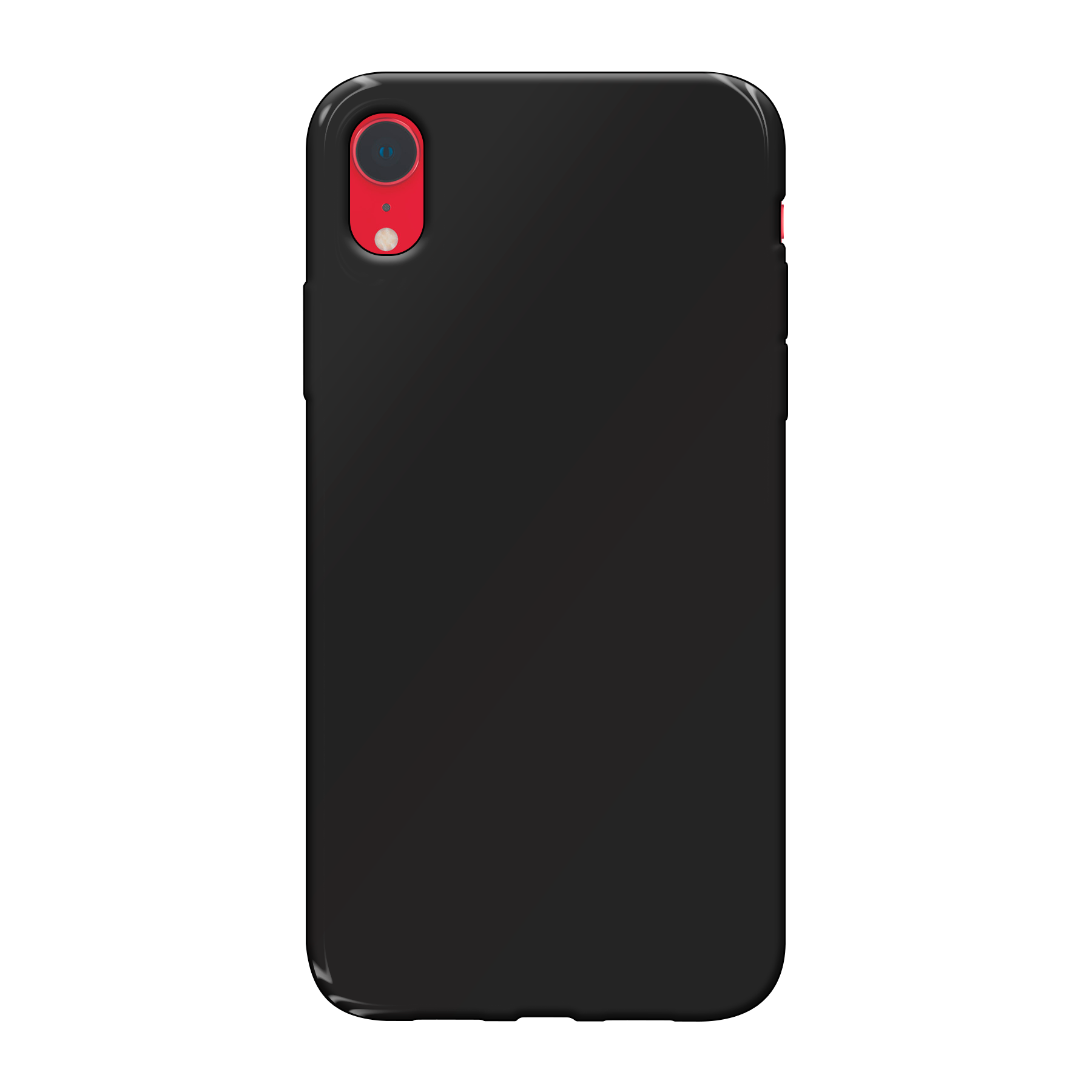 Apple iPhone Xr Zachte hoes (achterkant bedrukt, zwart)