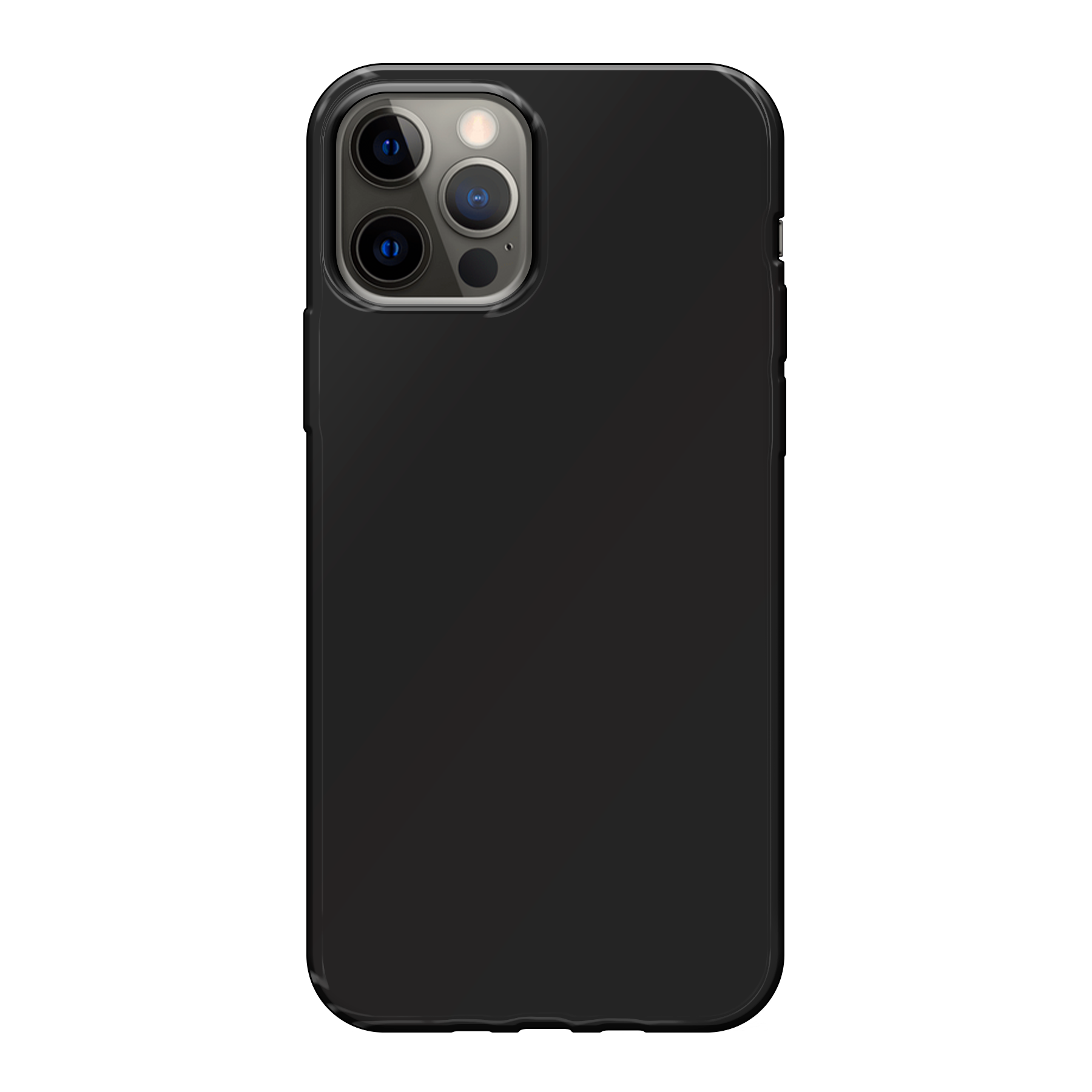 Apple iPhone 12 / iPhone 12 Pro Zachte hoes (achterkant bedrukt, zwart)