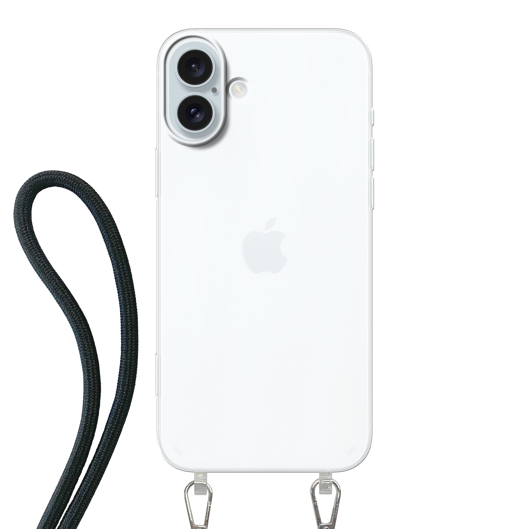Apple iPhone 16 Plus Crossbody hoesje (achterkant bedrukt, transparant)