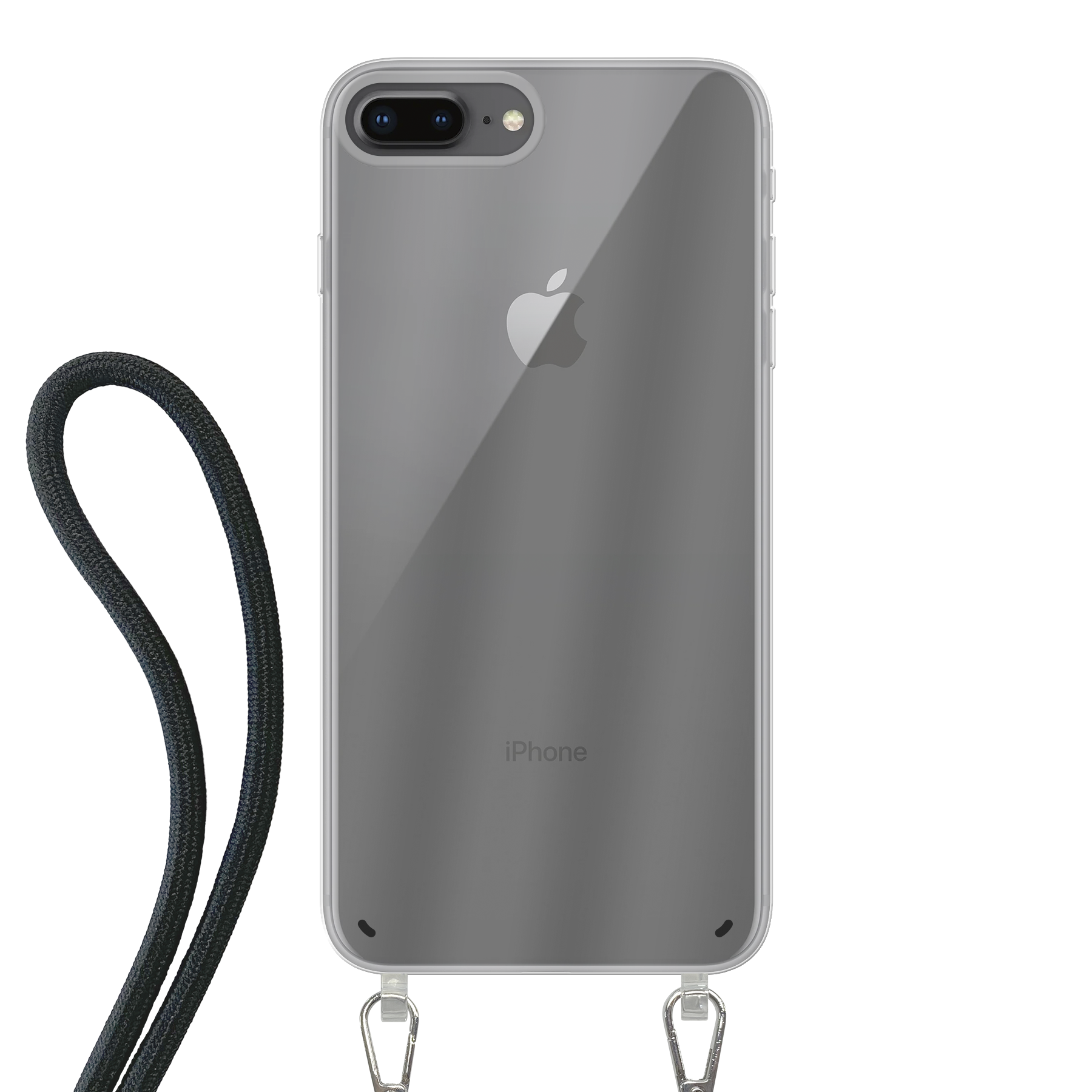 Apple iPhone 7 Plus / 8 Plus Crossbody hoesje (achterkant bedrukt, transparant)