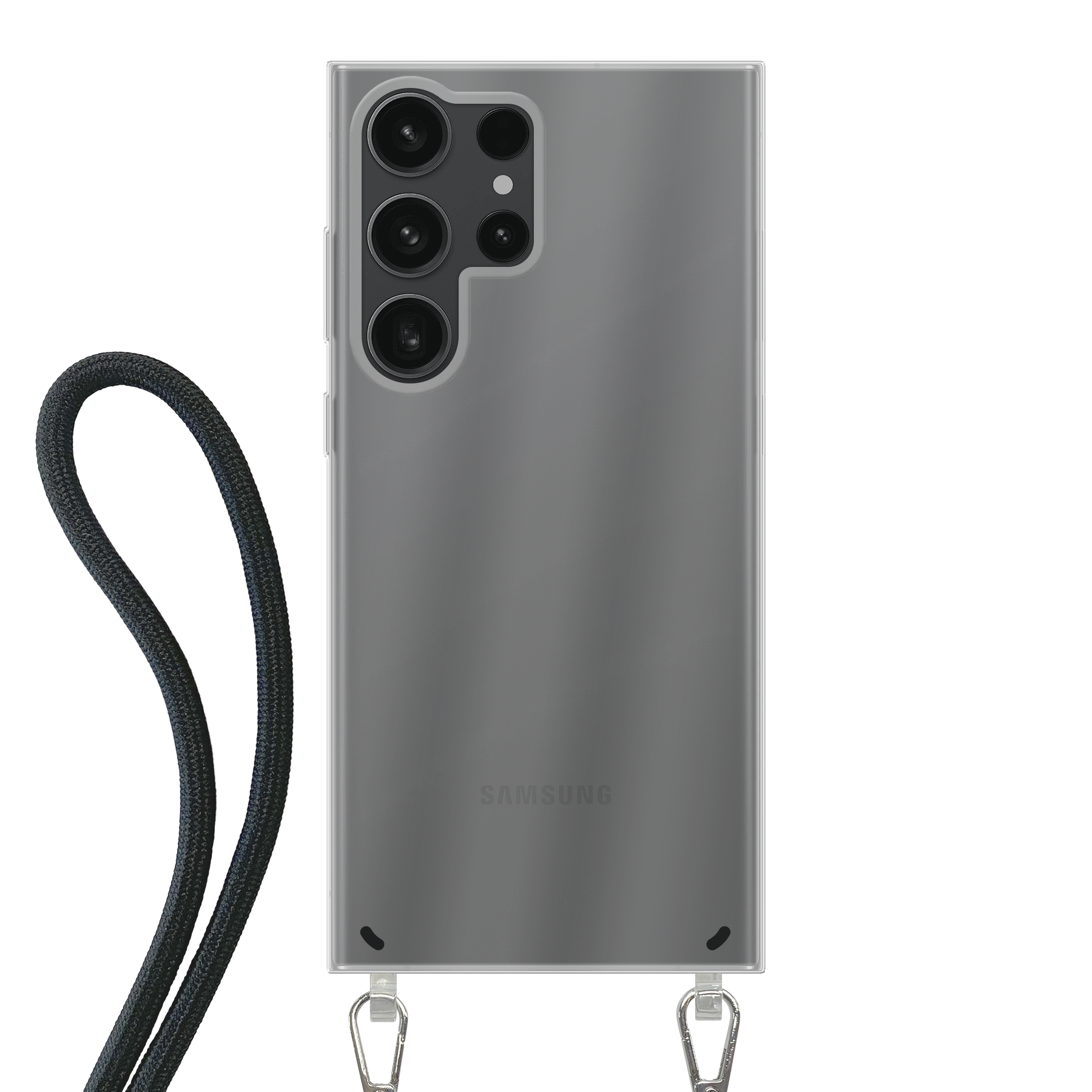 Samsung Galaxy S23 Ultra Crossbody hoesje (achterkant bedrukt, transparant)