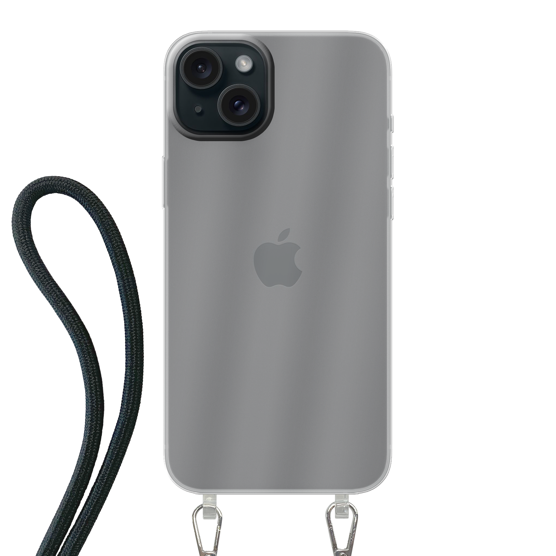 Apple iPhone 15 Plus Crossbody hoesje (achterkant bedrukt, transparant)