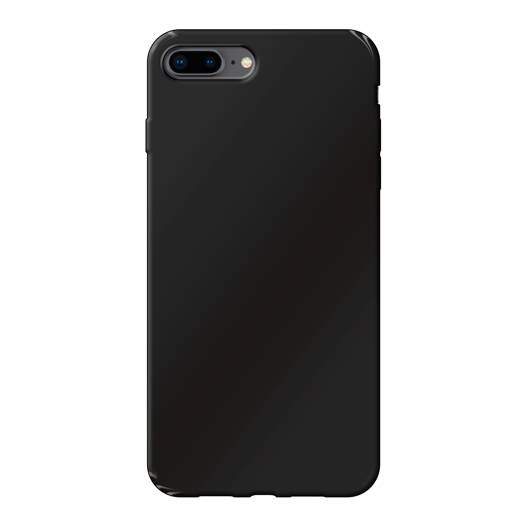 Apple iPhone 7 Plus / 8 Plus Zachte hoes (achterkant bedrukt, zwart)