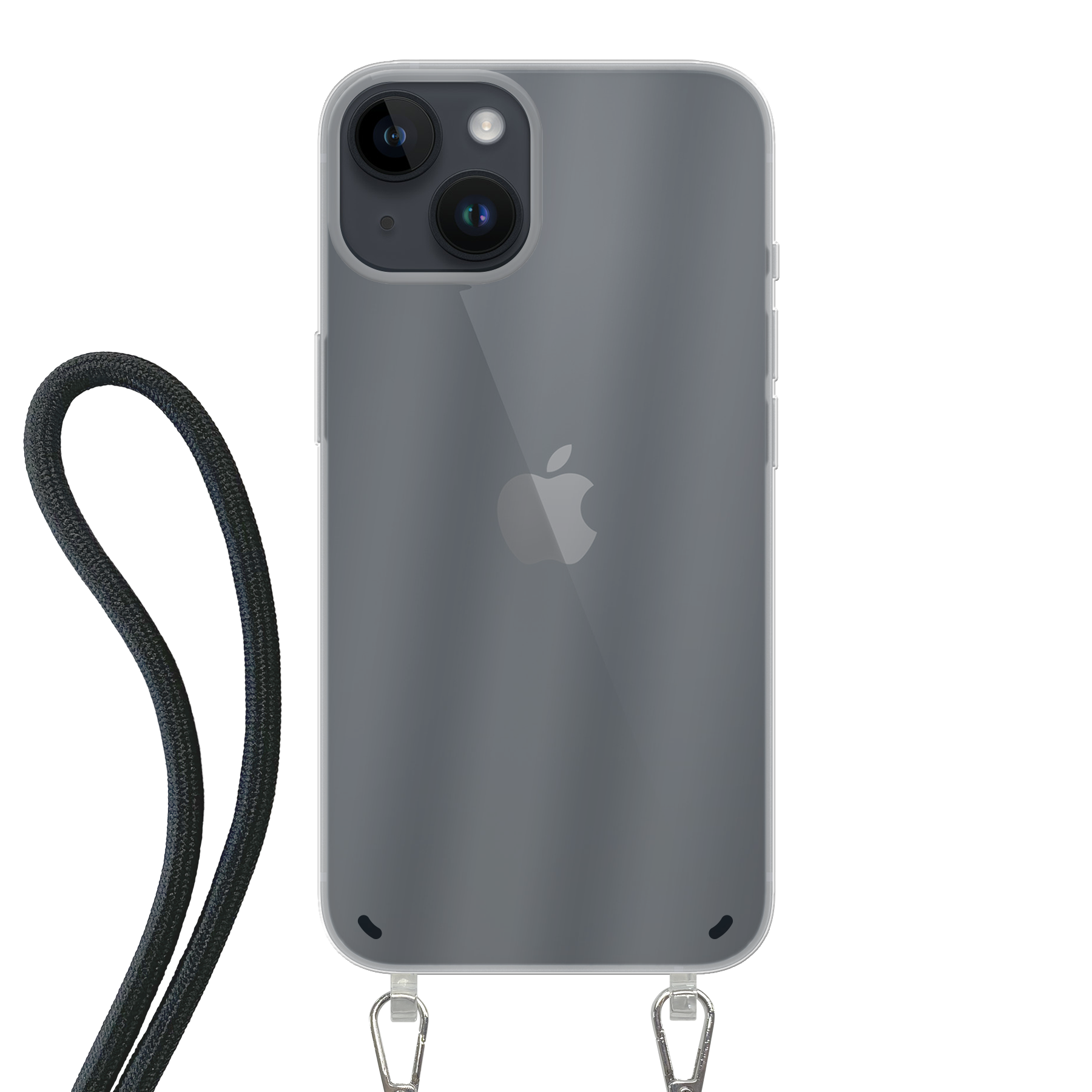 Apple iPhone 14 Crossbody hoesje (achterkant bedrukt, transparant)