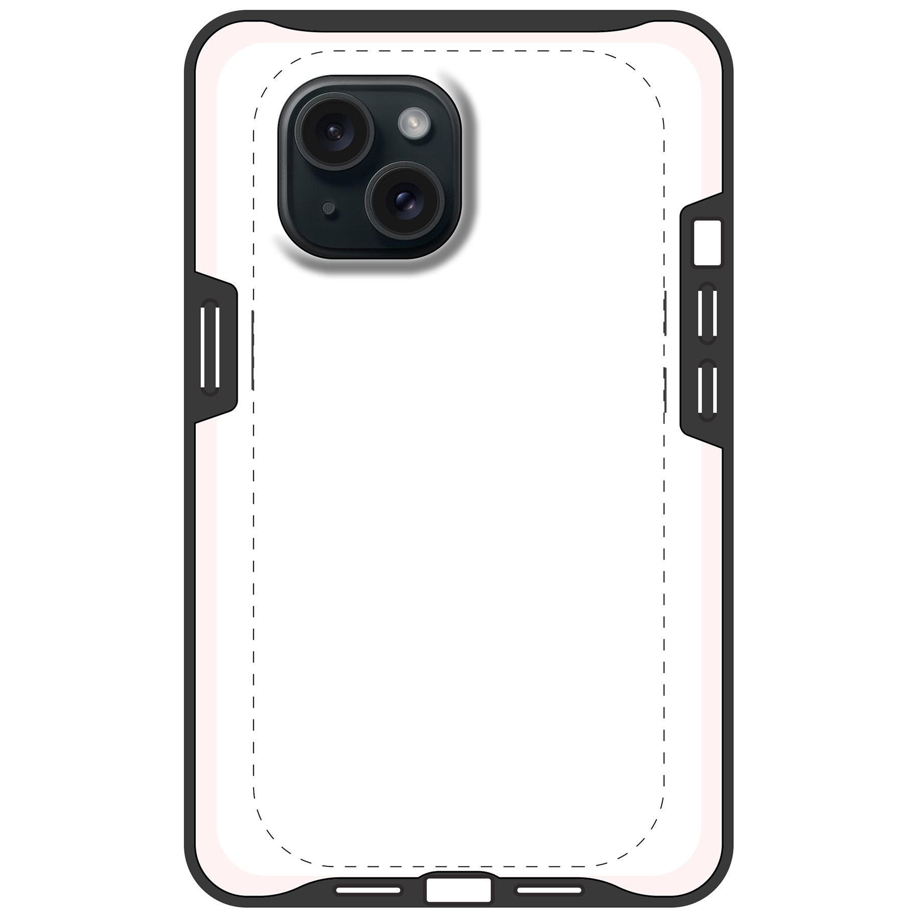 Apple iPhone 15 Tough case (volledig bedrukt, zwarte inzet)