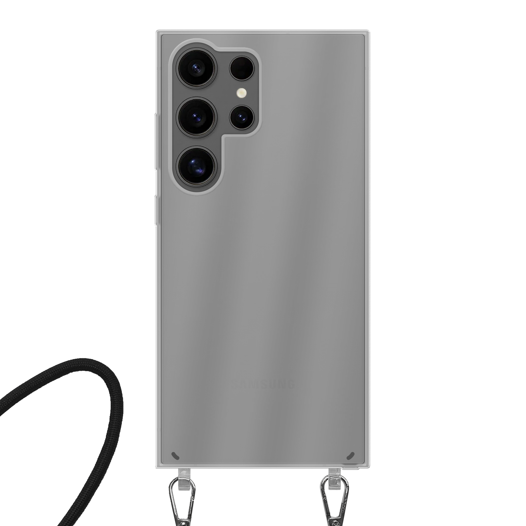 Samsung Galaxy S24 Ultra Crossbody hoesje (achterkant bedrukt, transparant)