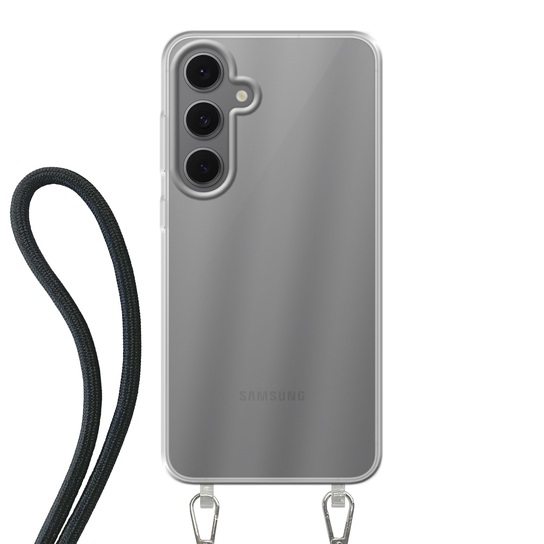 Samsung Galaxy S24 FE Crossbody hoesje (achterkant bedrukt, transparant)