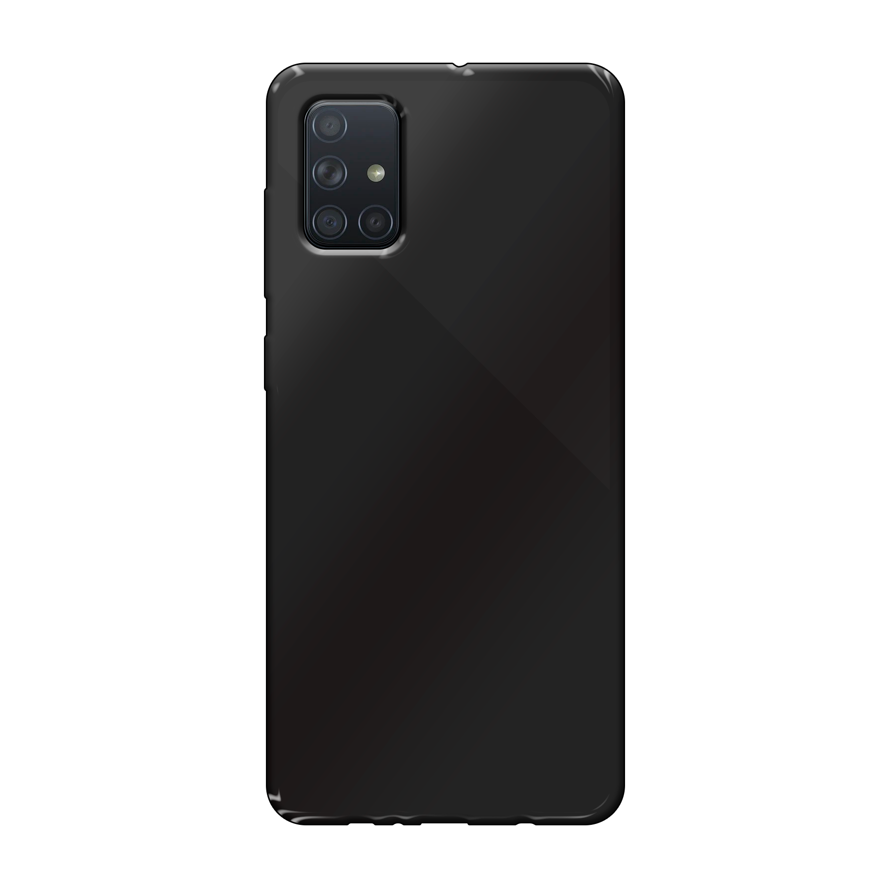 Samsung Galaxy A71 Zachte hoes (achterkant bedrukt, zwart)