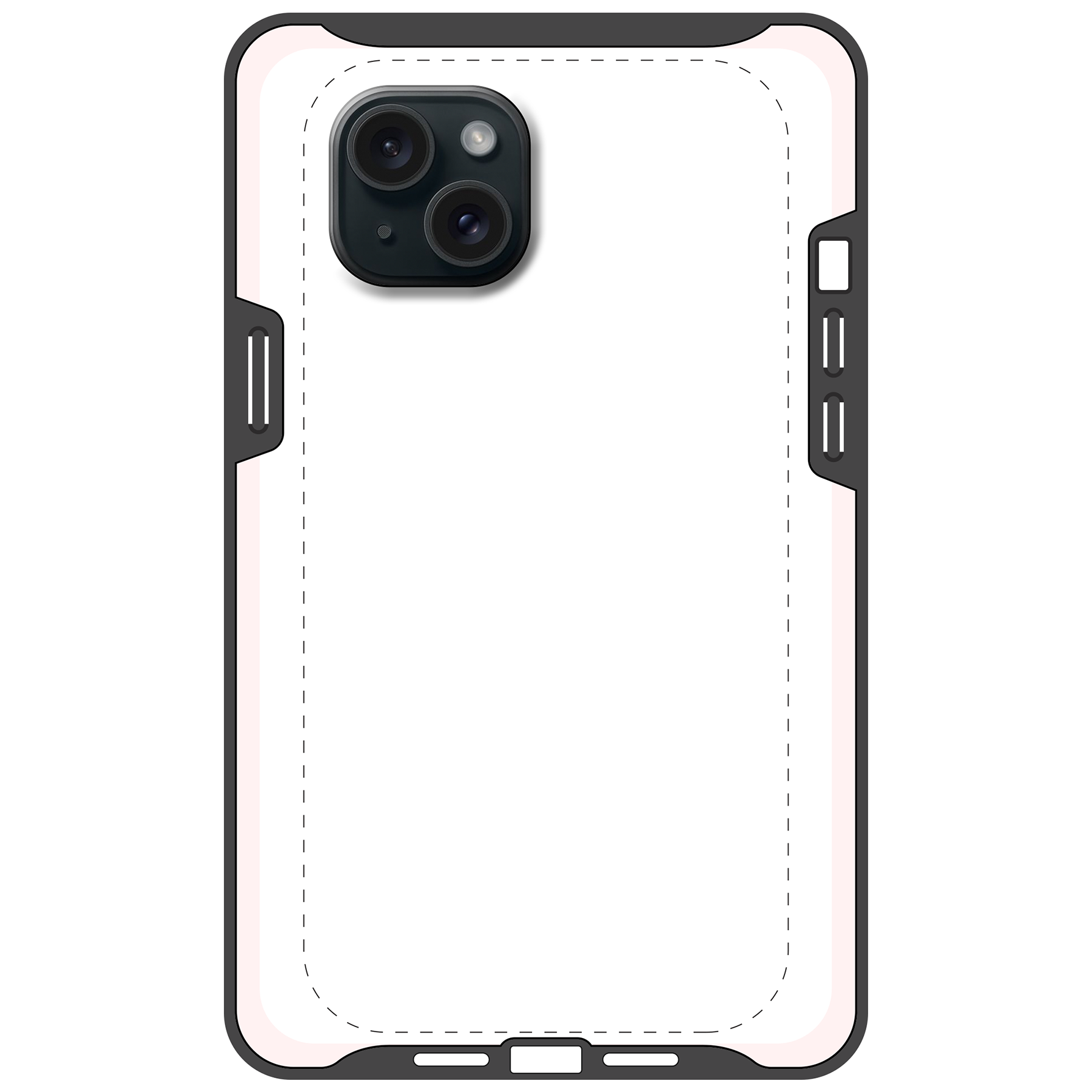 Apple iPhone 15 Plus Tough case (volledig bedrukt, zwarte inzet)