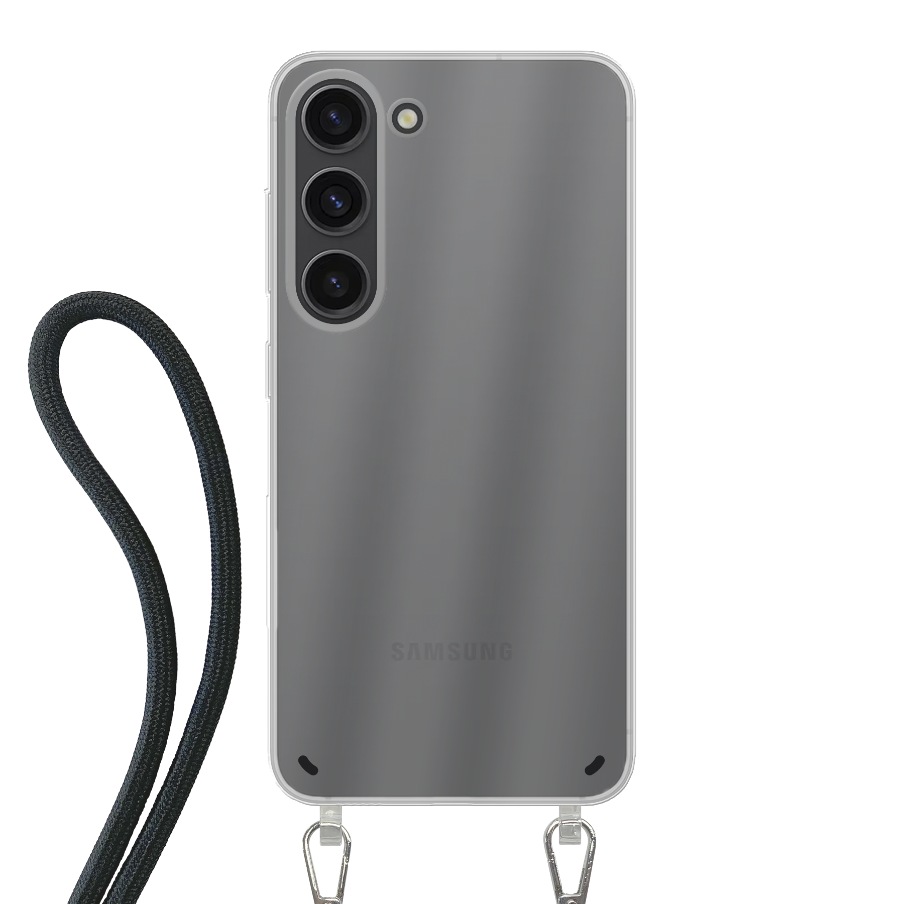 Samsung Galaxy S23 Crossbody hoesje (achterkant bedrukt, transparant)