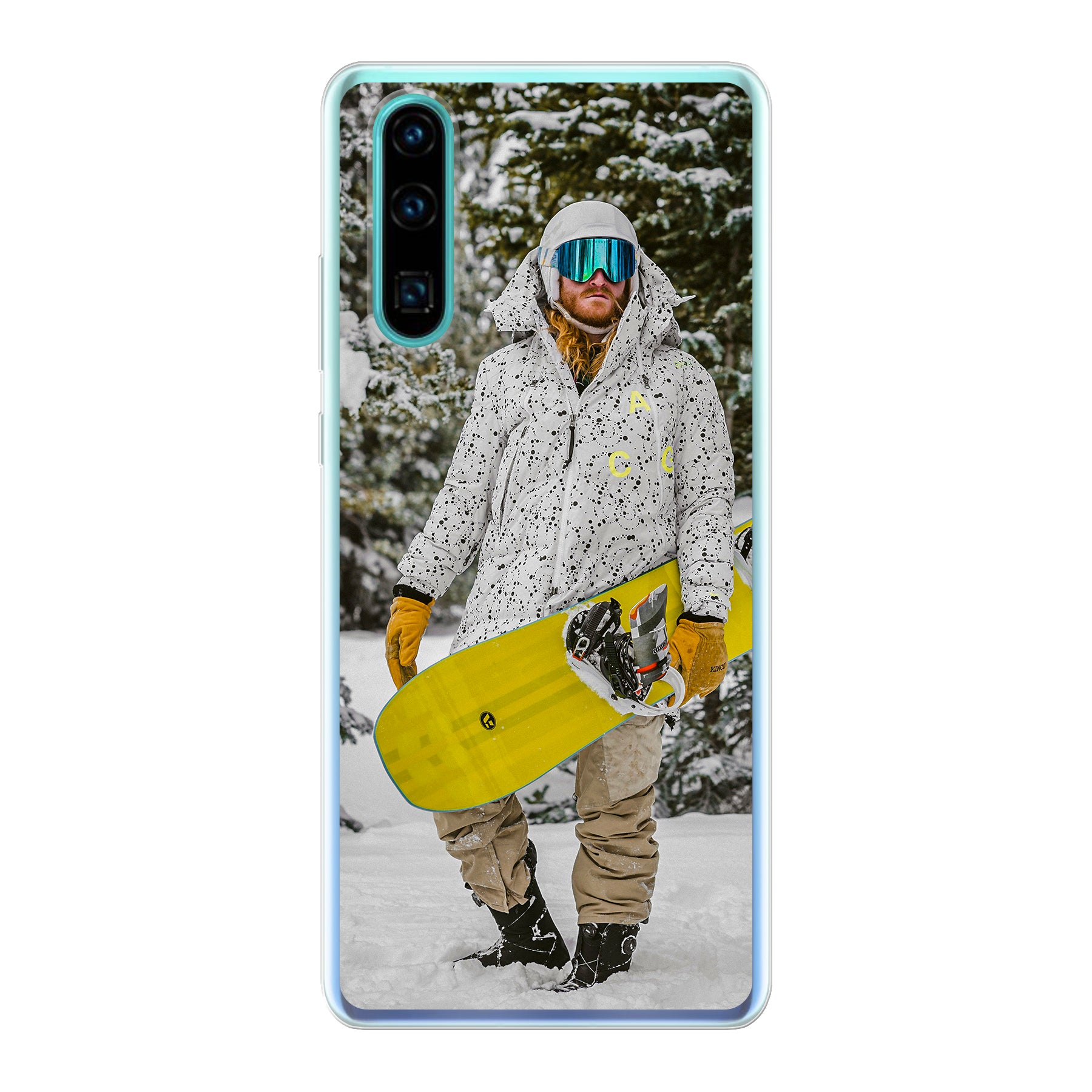 Huawei P30 Zachte hoes (achterkant bedrukt, transparant)