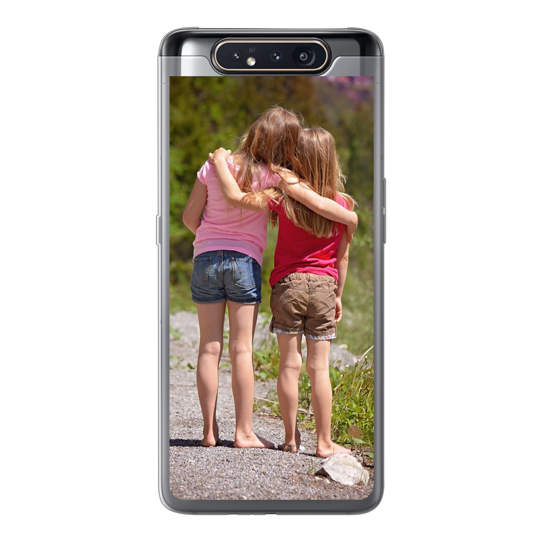 Samsung Galaxy A80 Zachte hoes (achterkant bedrukt, transparant)
