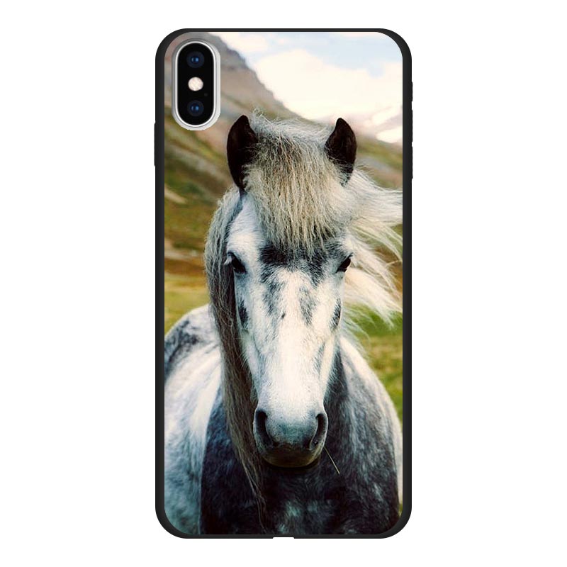 Apple iPhone Xs Max Zachte case (achterkant bedrukt, zwart)