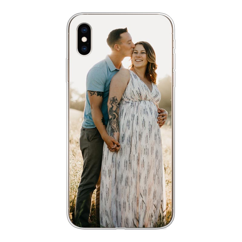 Apple iPhone Xs Max Zachte case (achterkant bedrukt, transparant)
