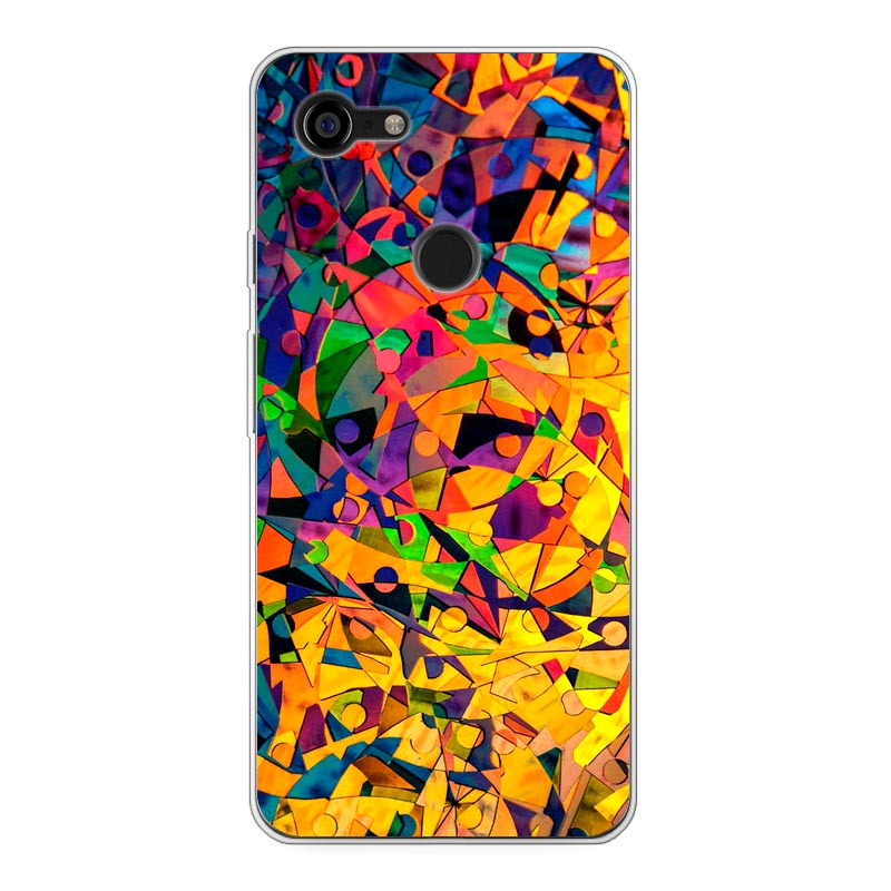 Google Pixel 3 XL Zachte hoes (achterkant bedrukt, transparant)