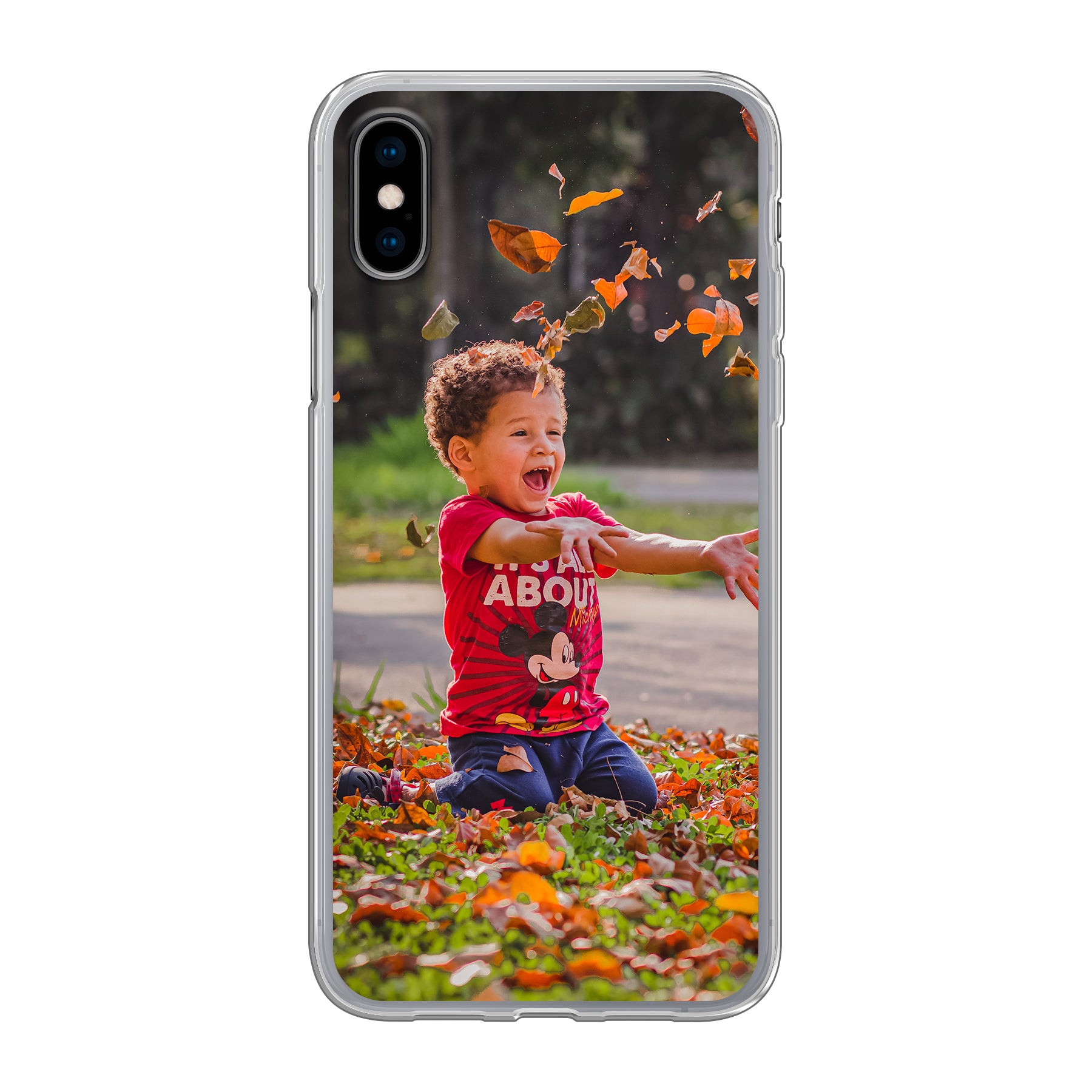 Apple iPhone X / Xs Zachte case (achterkant bedrukt, transparant)