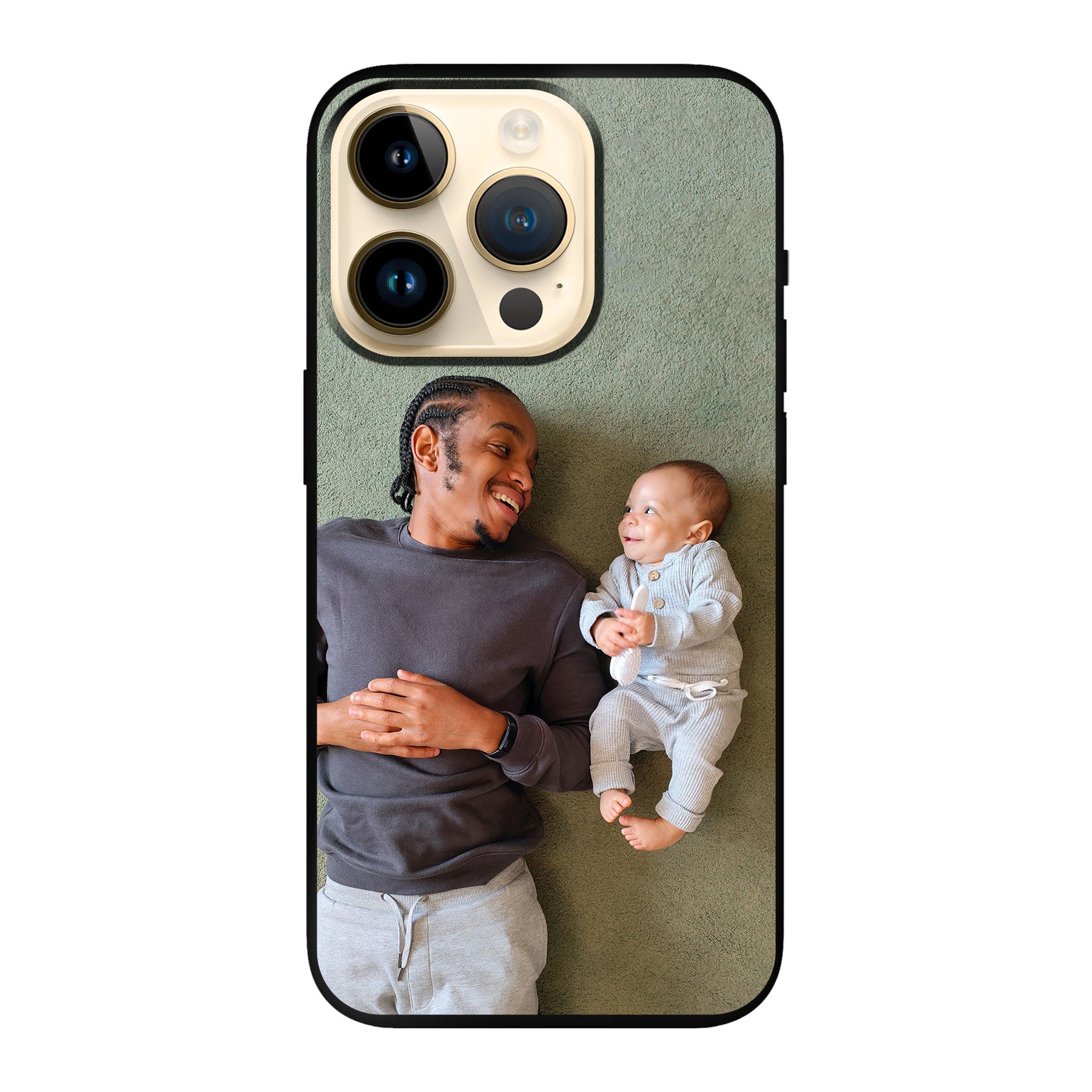 Apple iPhone 14 Pro Zachte hoes (achterkant bedrukt, zwart)