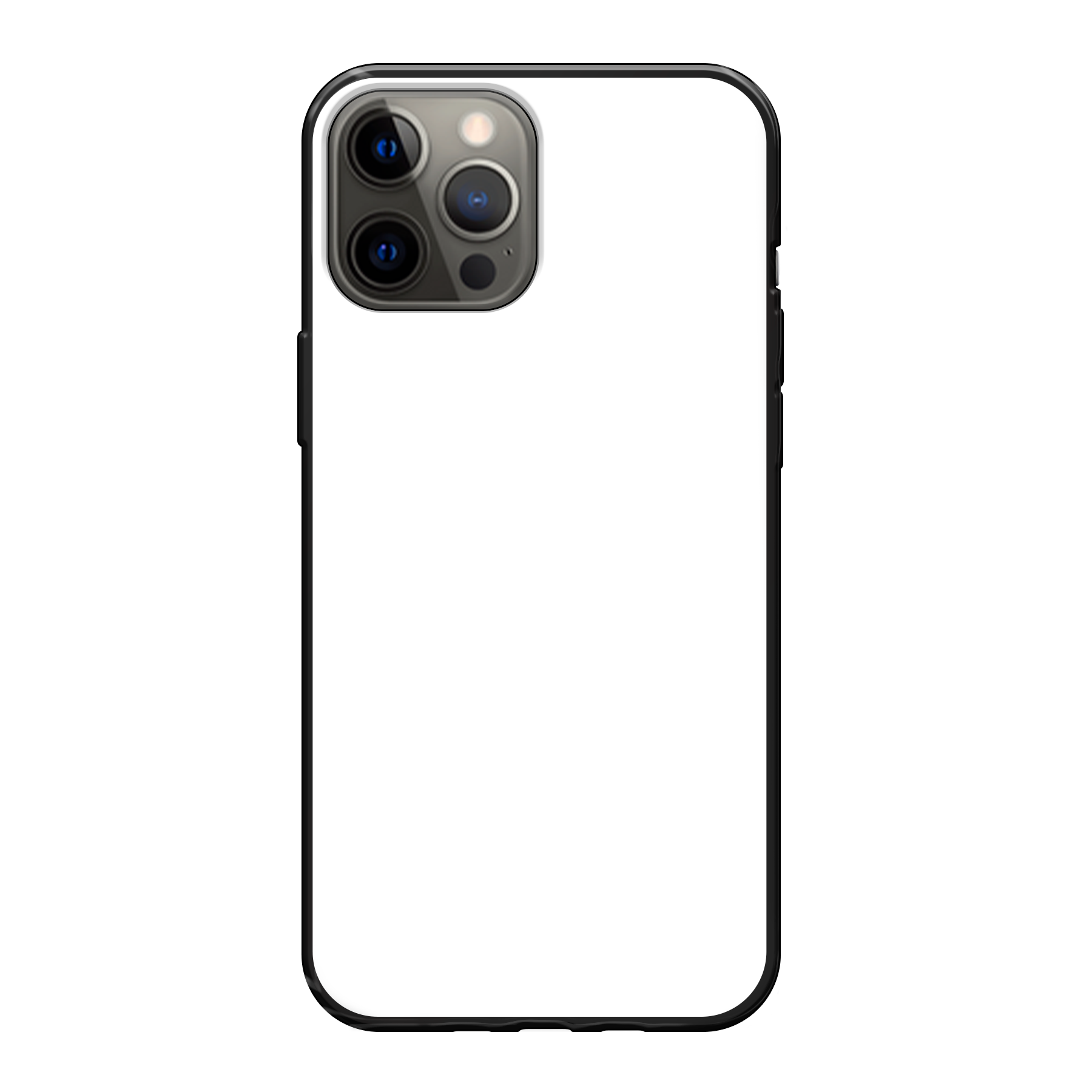 Apple iPhone 12 Pro Max Zachte hoes (achterkant bedrukt, zwart)